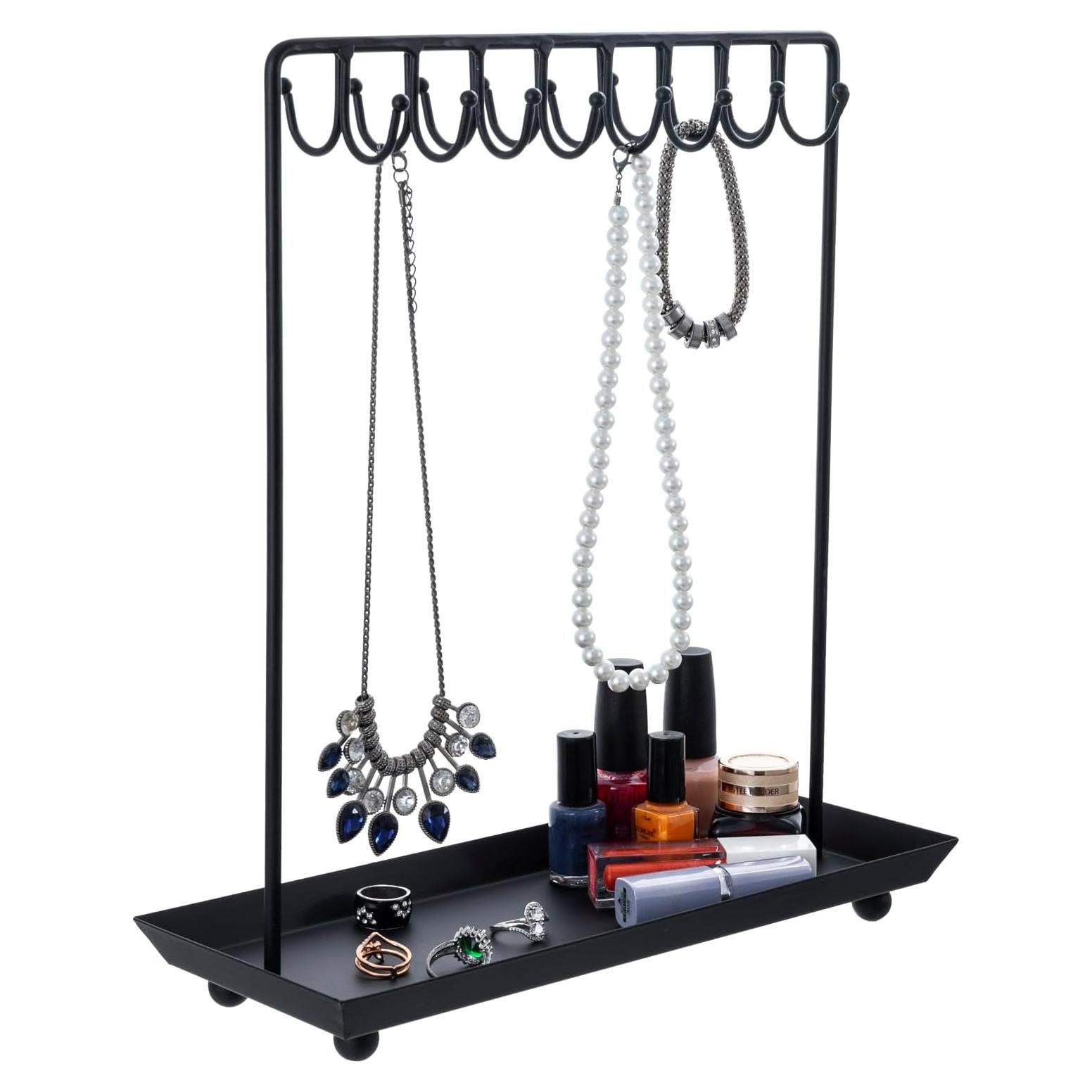 Soporte de Joyería MyGift Metal Negro 35.56 cm 20 Ganchos
