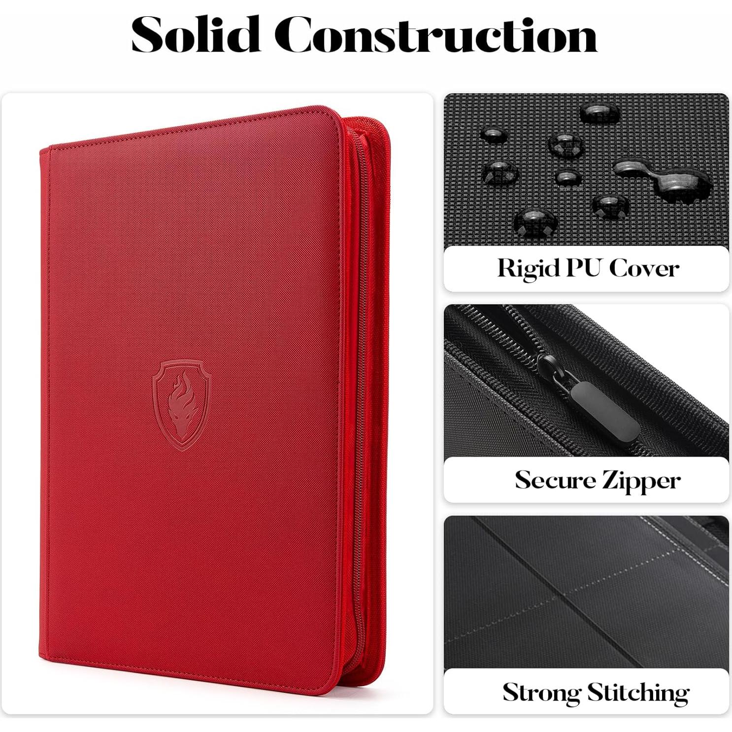 Carpeta de Tarjetas Fabmaker 360, 9 Bolsillos, Roja