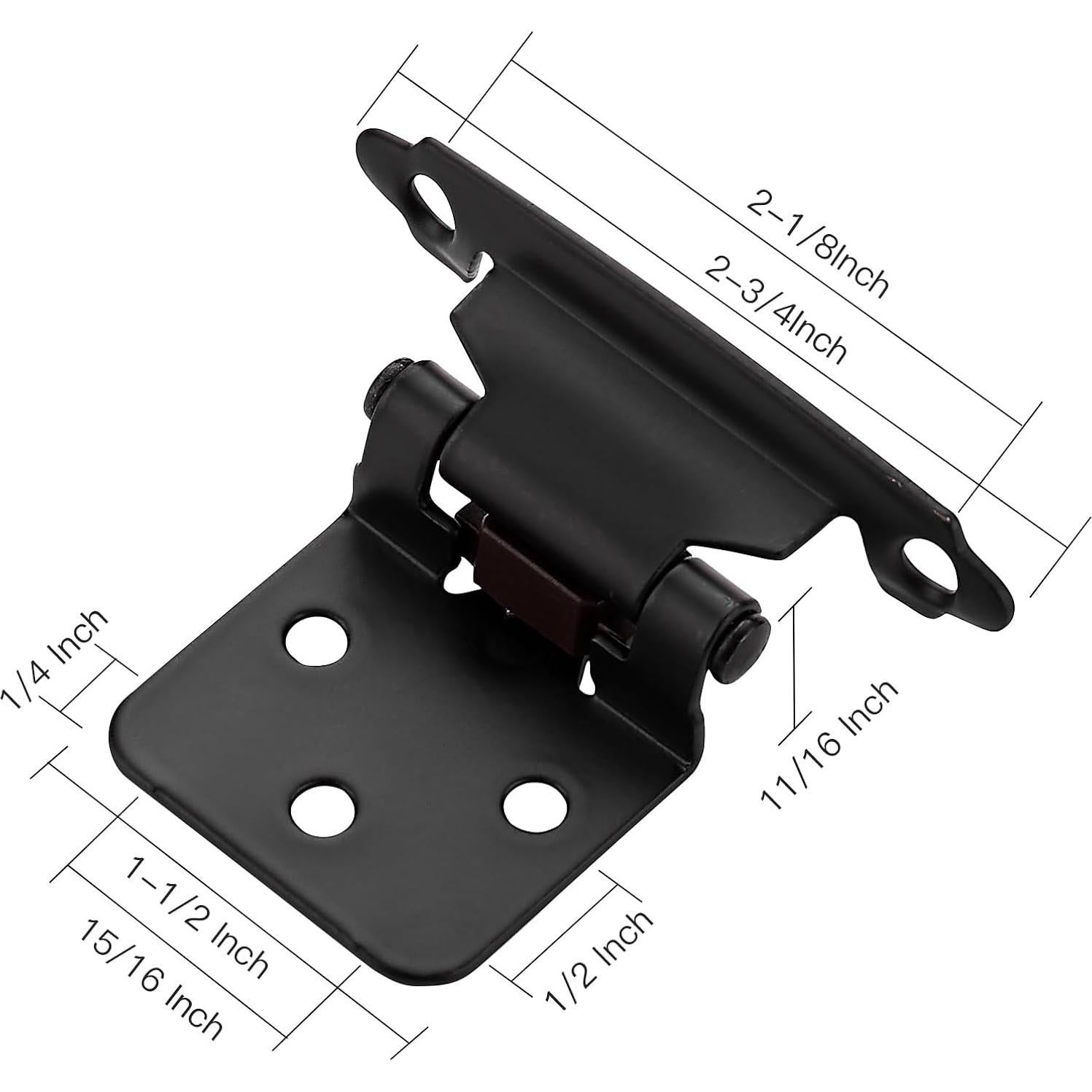 Bisagras de Puerta de Gabinete Ravinte 1/2" Negro Automáticas