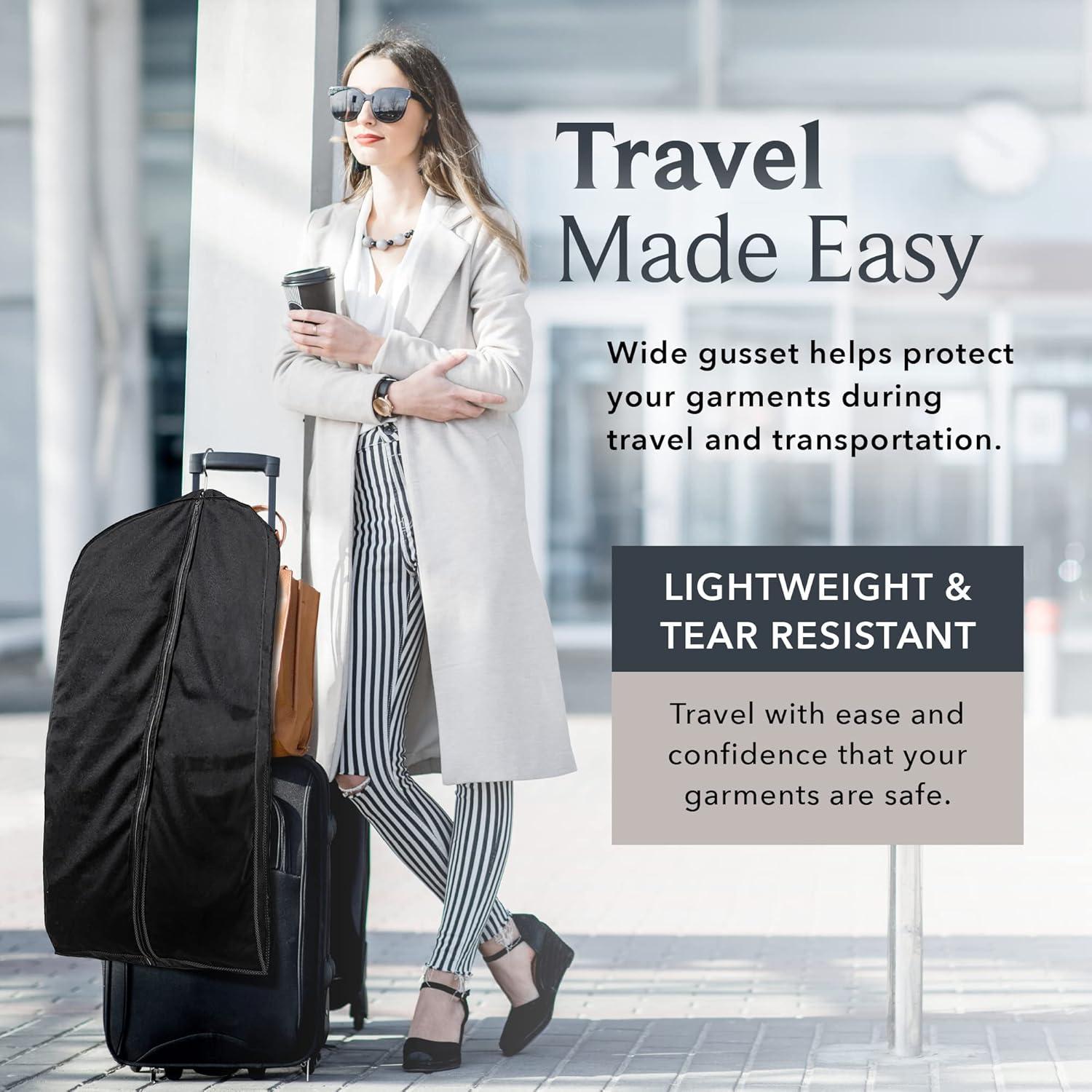 Bolsa de Ropa TUVAINC 45" Algodón Negro para Viajar