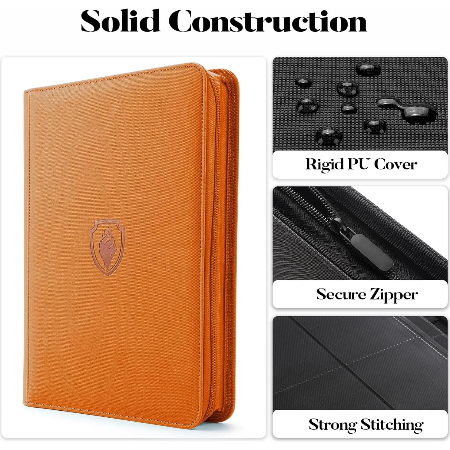 Carpeta de Tarjetas Fabmaker 9 Bolsillos Naranja 360 Capacidad