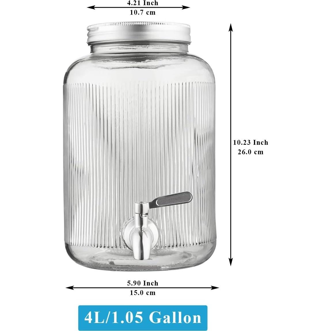 Dispensador de Bebidas de Vidrio Berglander 4 Litros con Grifo