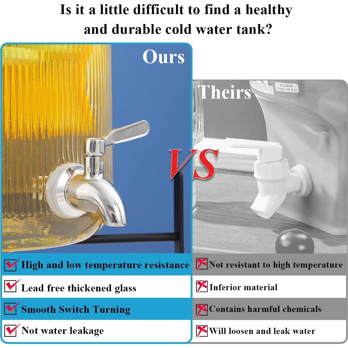 Dispensador de Bebidas de Vidrio Berglander 4 Litros con Grifo