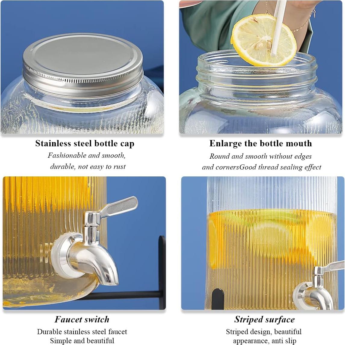 Dispensador de Bebidas de Vidrio Berglander 4 Litros con Grifo