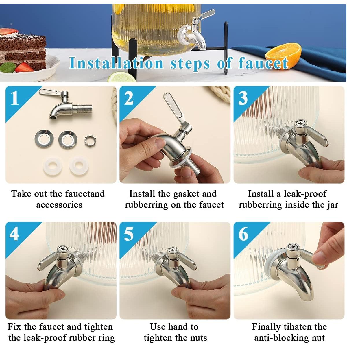 Dispensador de Bebidas de Vidrio Berglander 4 Litros con Grifo