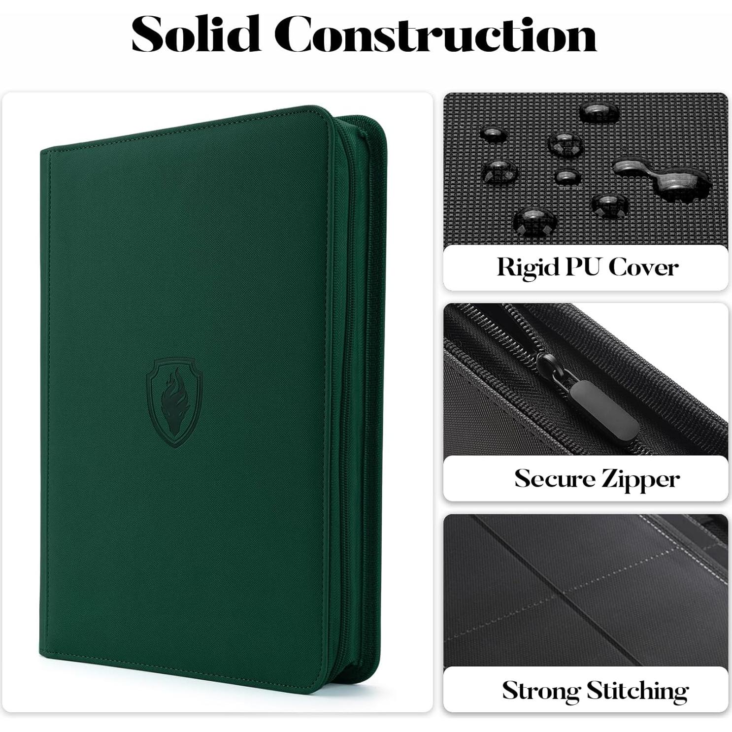 Carpeta de Tarjetas Fabmaker 9 Bolsillos Verde 360 Capacidad