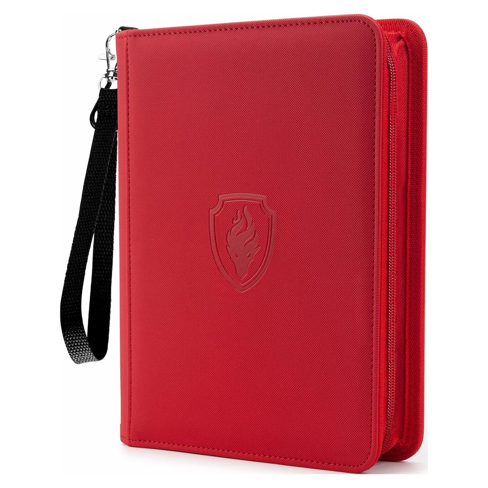 Carpeta de Tarjetas Fabmaker 4 Bolsillos 320 Tarjetas Rojo