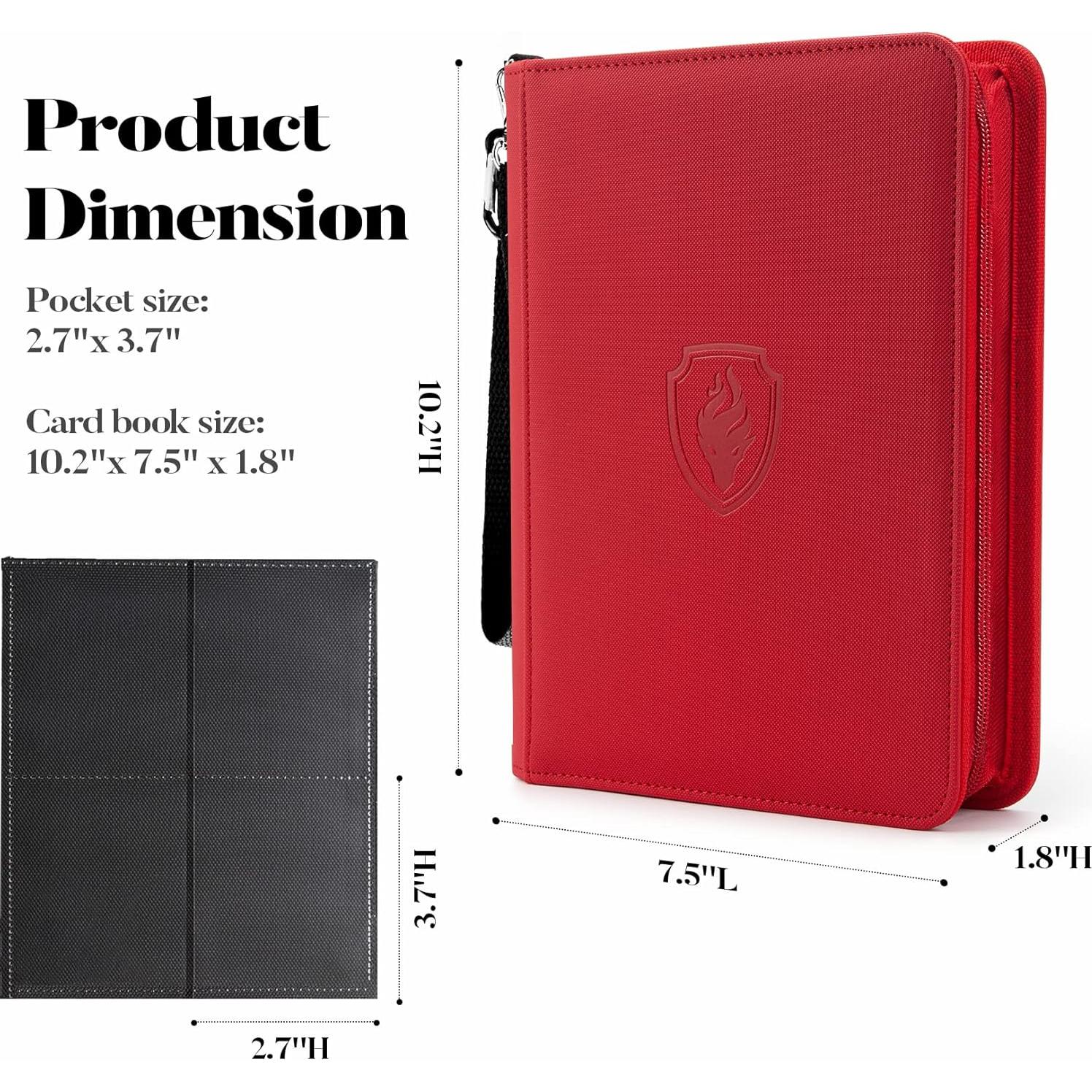 Carpeta de Tarjetas Fabmaker 4 Bolsillos 320 Tarjetas Rojo