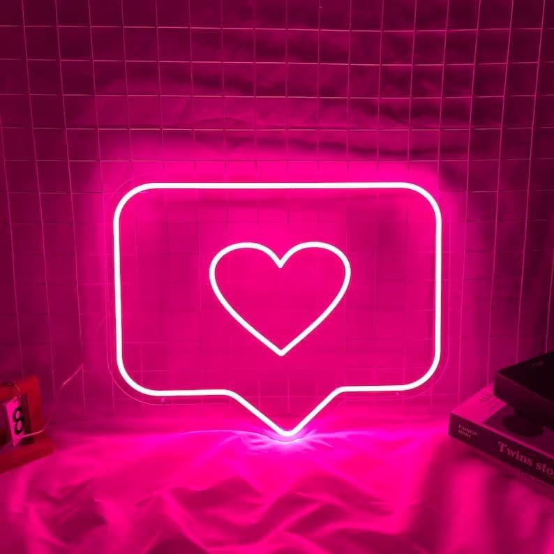 Luz de Neón Rosa Corazón LED YLSZZO 37x31 cm Decorativa