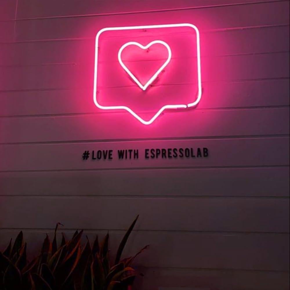 Luz de Neón Rosa Corazón LED YLSZZO 37x31 cm Decorativa