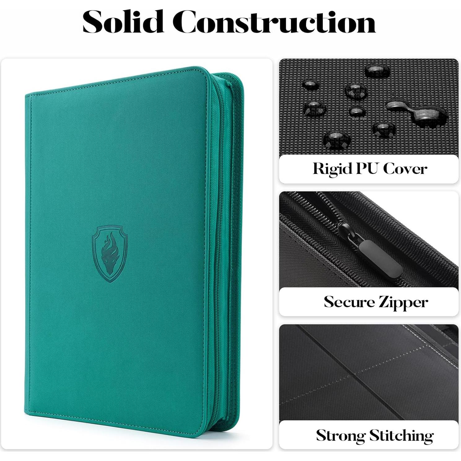 Carpeta de Tarjetas Fabmaker 9 Bolsillos Turquesa 360 Capacidad