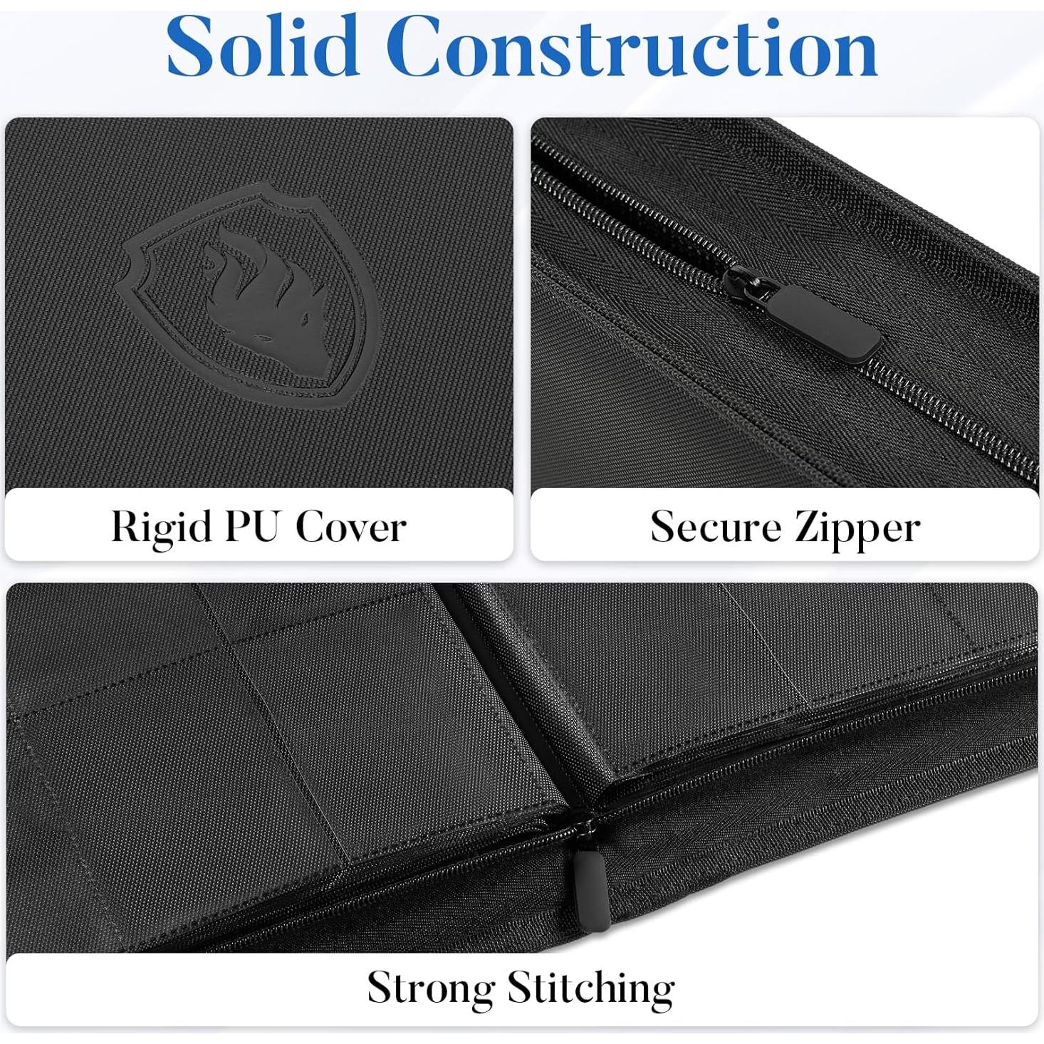 Carpeta de Tarjetas Fabmaker 12 Bolsillos Negro PU