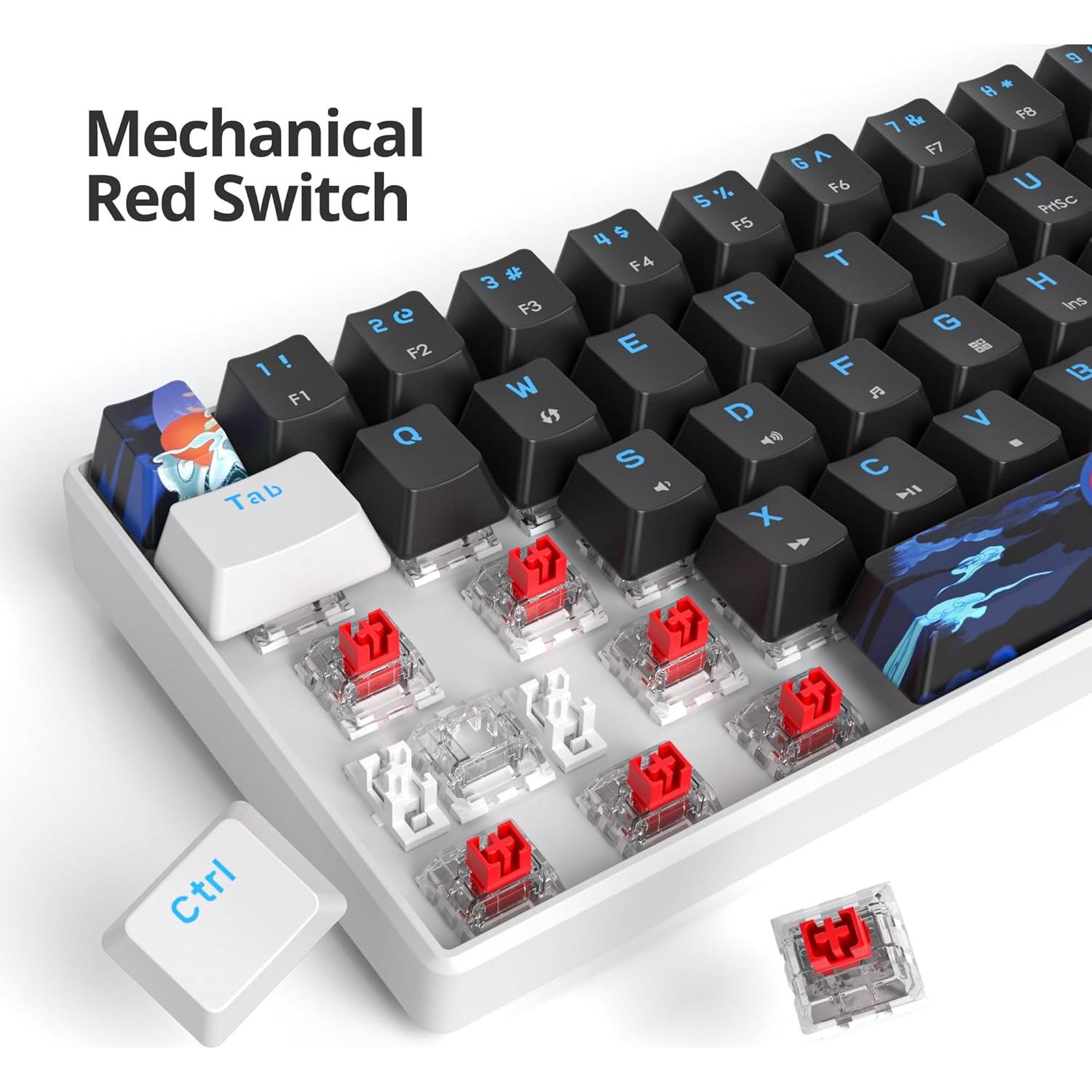 Teclado Mecánico Gaming 60% Ussixchare 61 Teclas Retroiluminado
