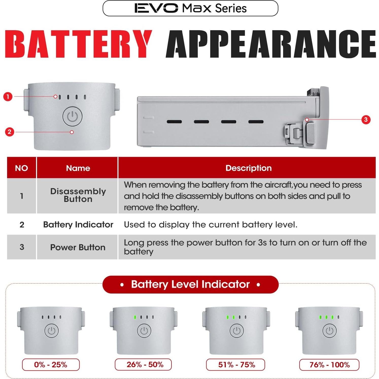 Batería Autel EVO Max 4T 8070mAh Intercambiable 42min Vuelo