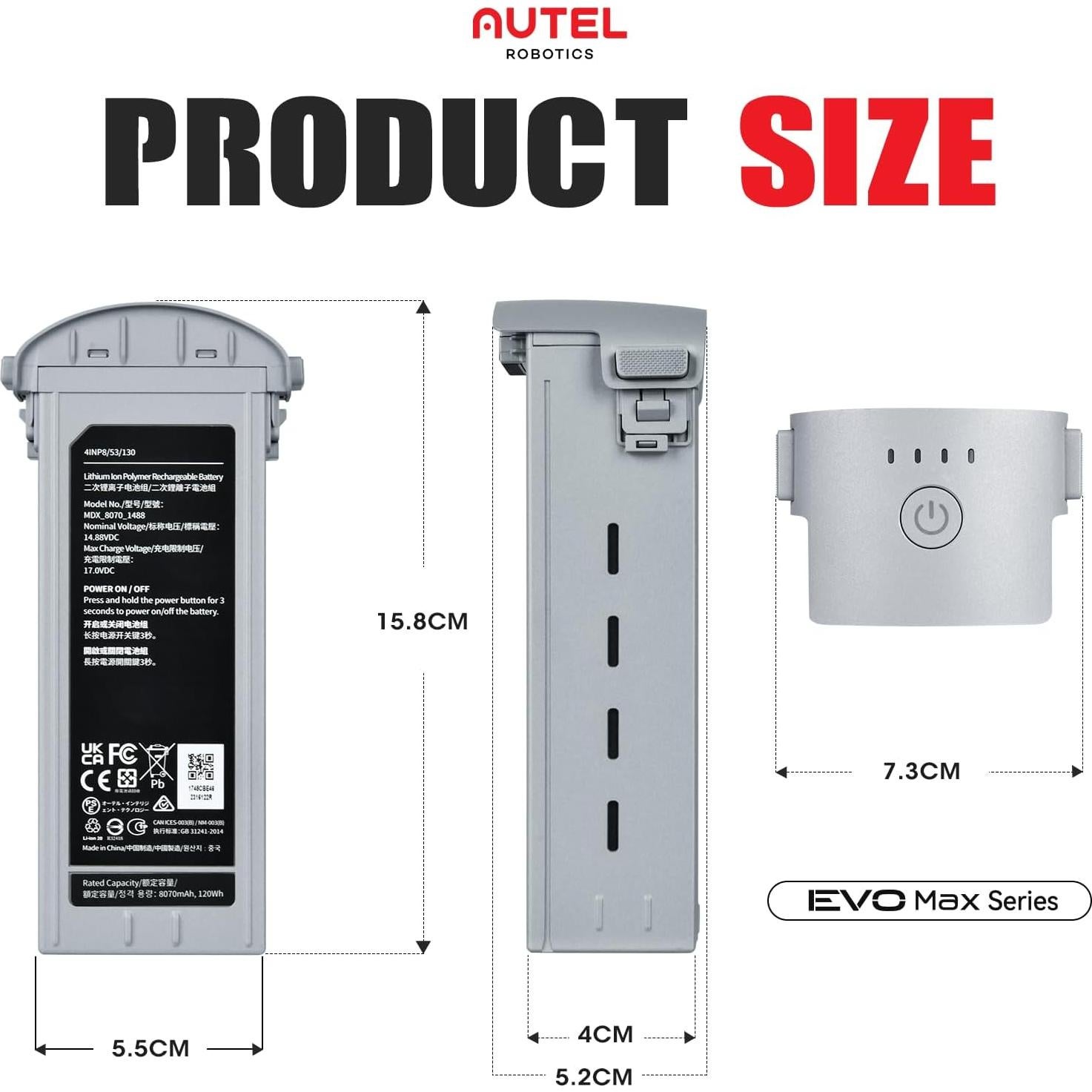 Batería Autel EVO Max 4T 8070mAh Intercambiable 42min Vuelo