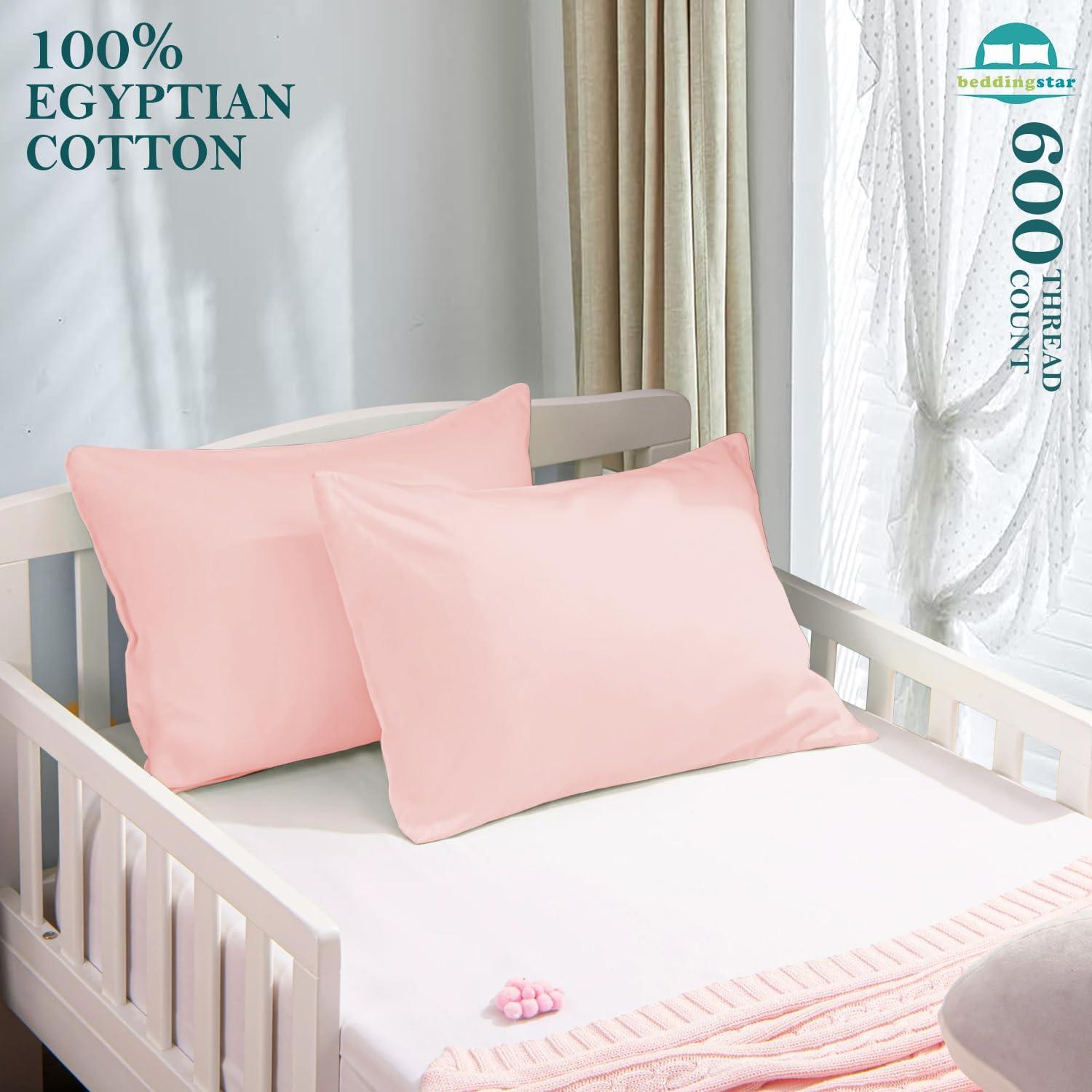 Funda de Almohada de Viaje Beddingstar Rosa Pálido 2 Piezas 600 Hilos