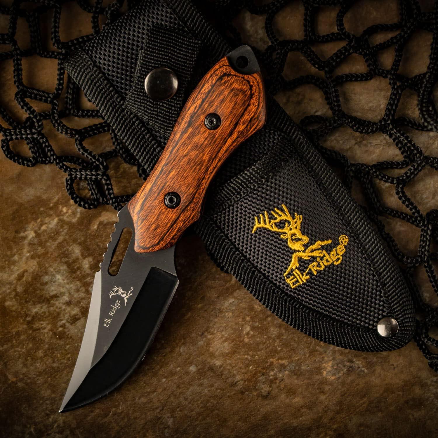 Cuchillo Fijo Elk Ridge ER-562 Acero Inoxidable 7.62 cm Madera