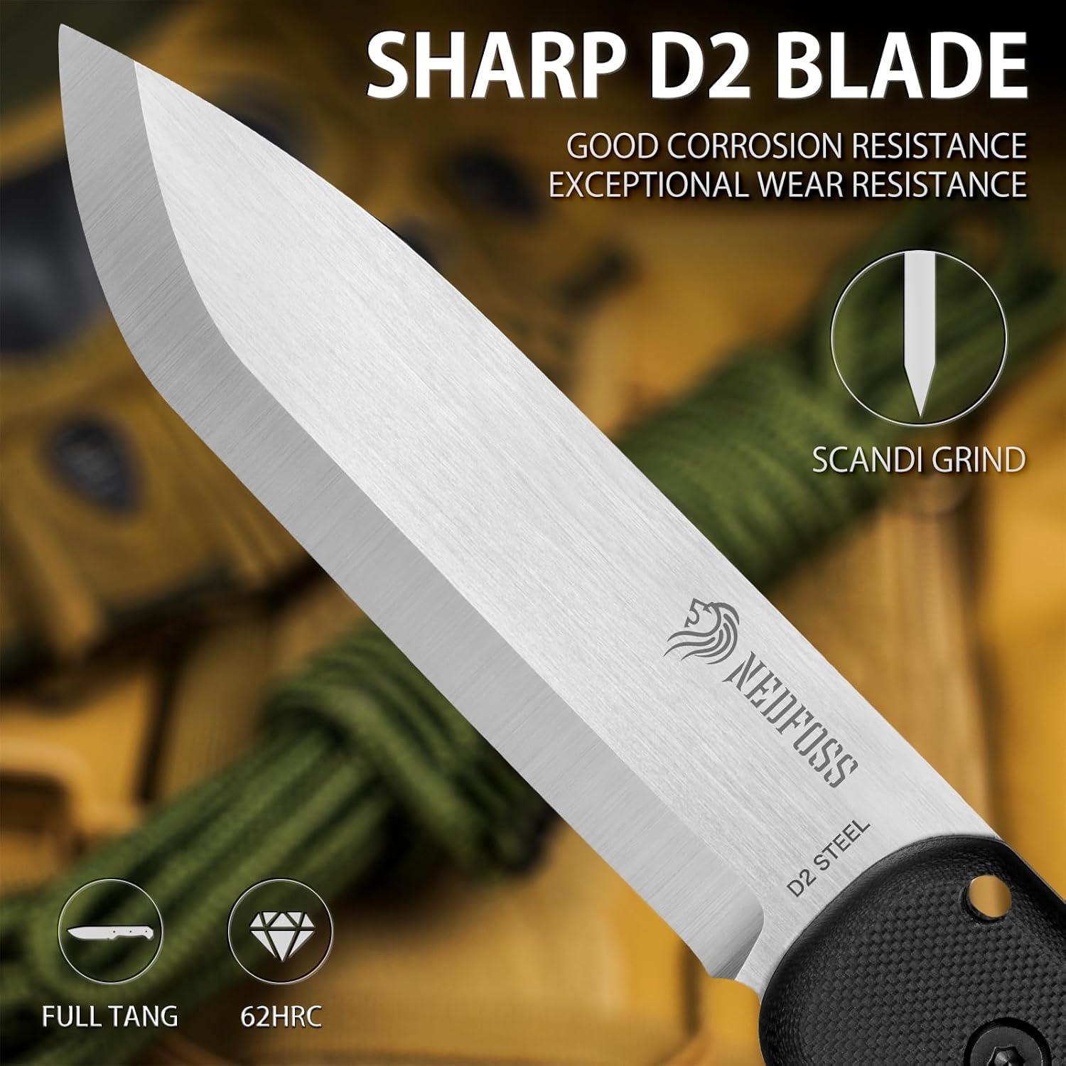 Cuchillo de Supervivencia NedFoss SEALION 11.48 cm Acero D2