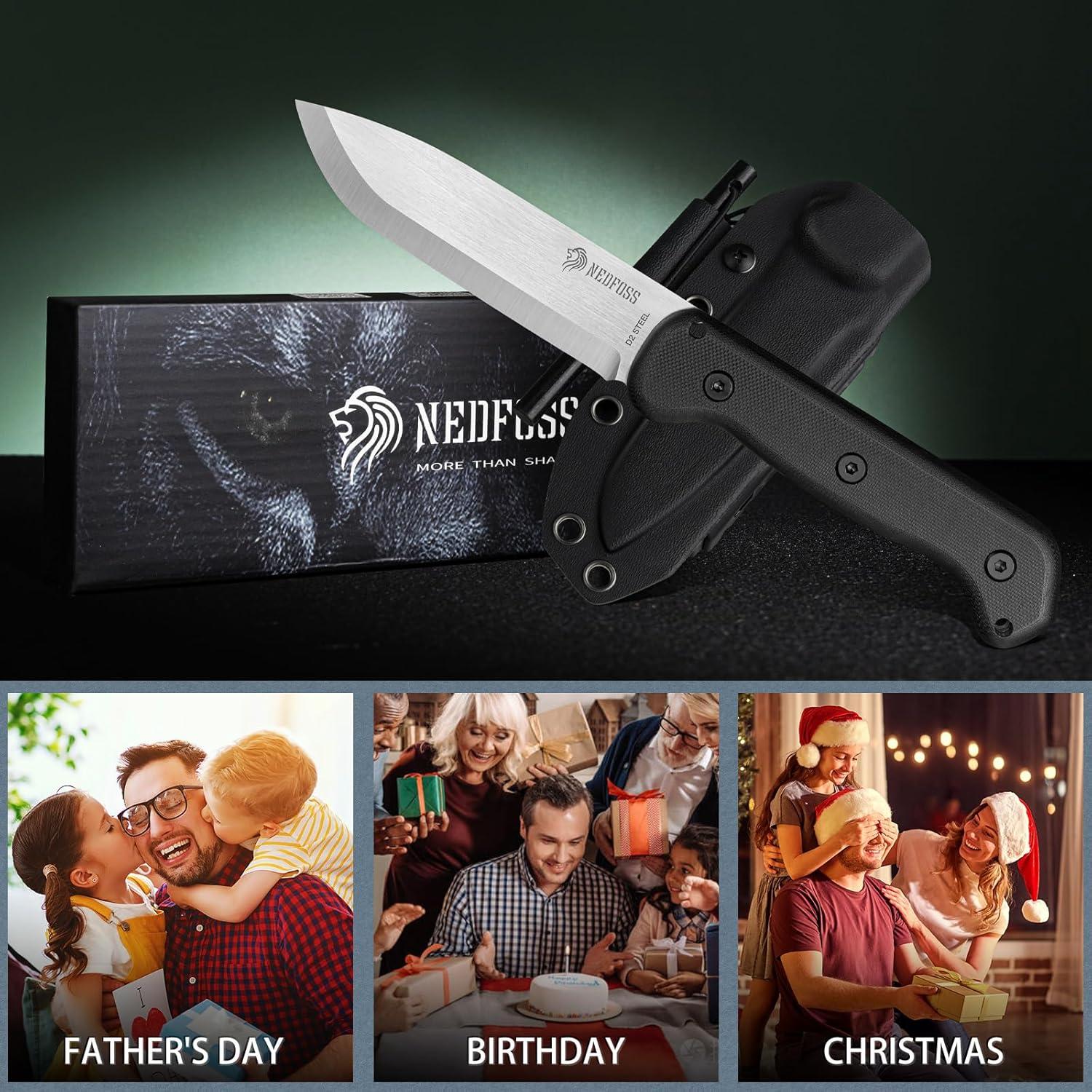 Cuchillo de Supervivencia NedFoss SEALION 11.48 cm Acero D2