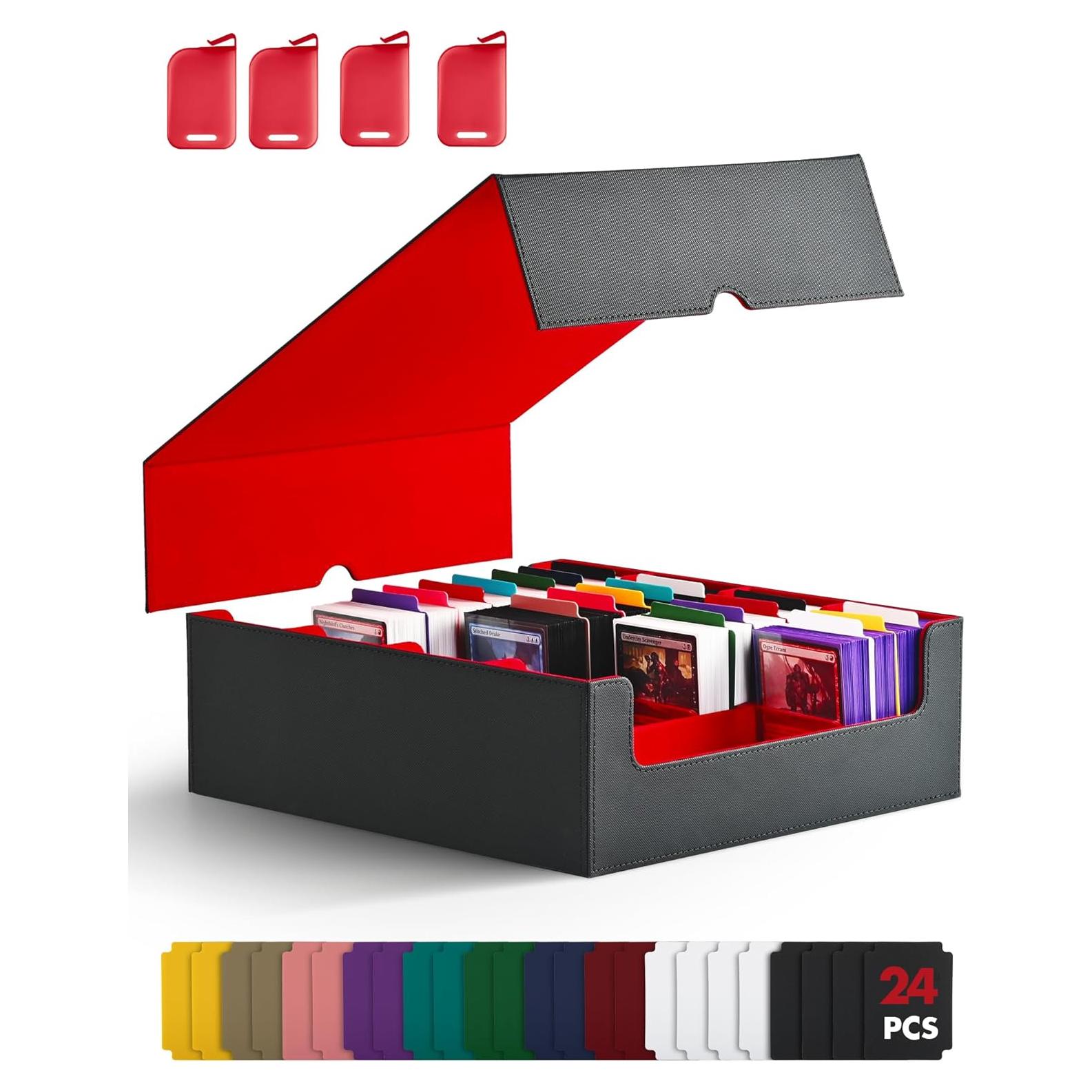 Caja de Almacenamiento de Cartas ZLCA 3000+ Cartas Negro/Rojo