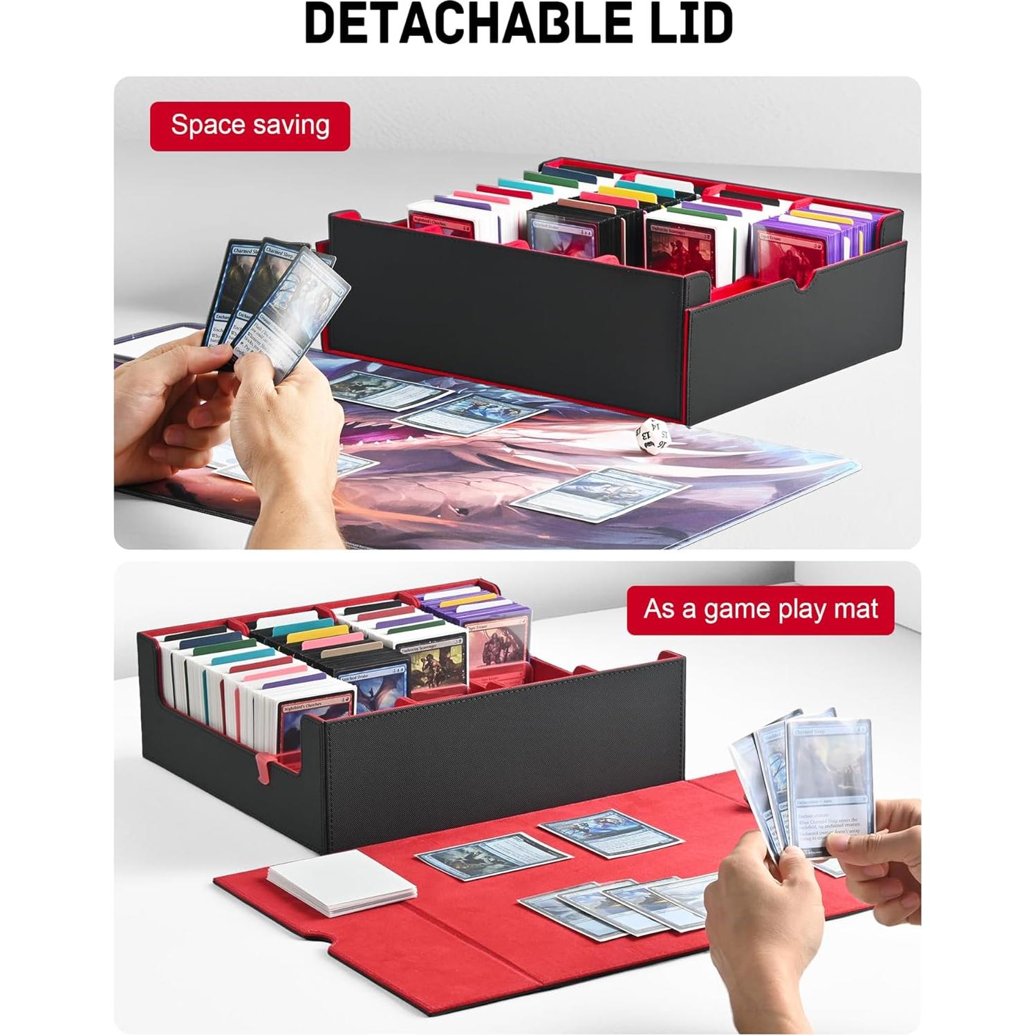 Caja de Almacenamiento de Cartas ZLCA 3000+ Cartas Negro/Rojo