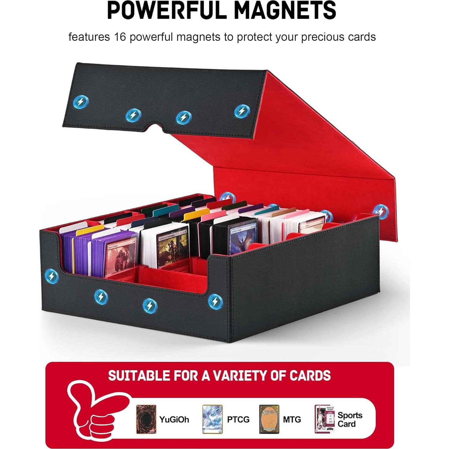 Caja de Almacenamiento de Cartas ZLCA 3000+ Cartas Negro/Rojo