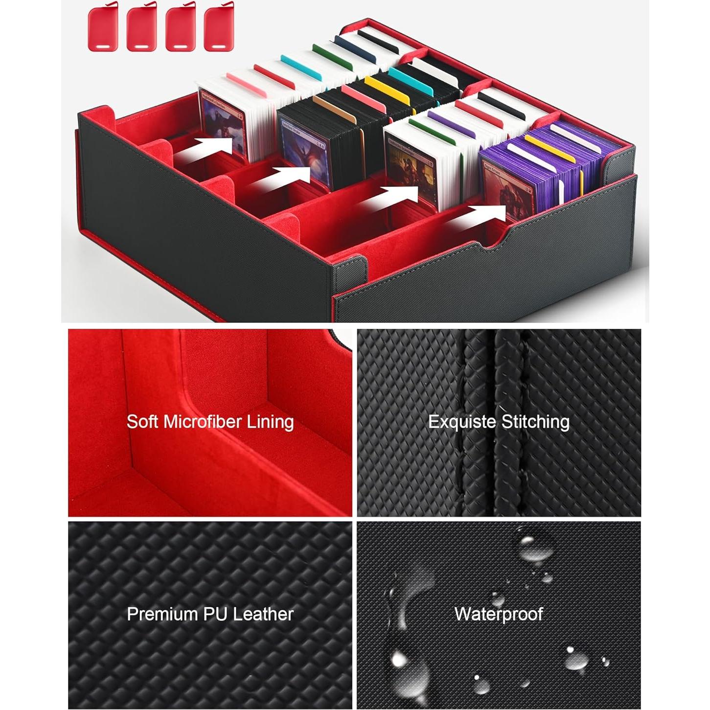 Caja de Almacenamiento de Cartas ZLCA 3000+ Cartas Negro/Rojo