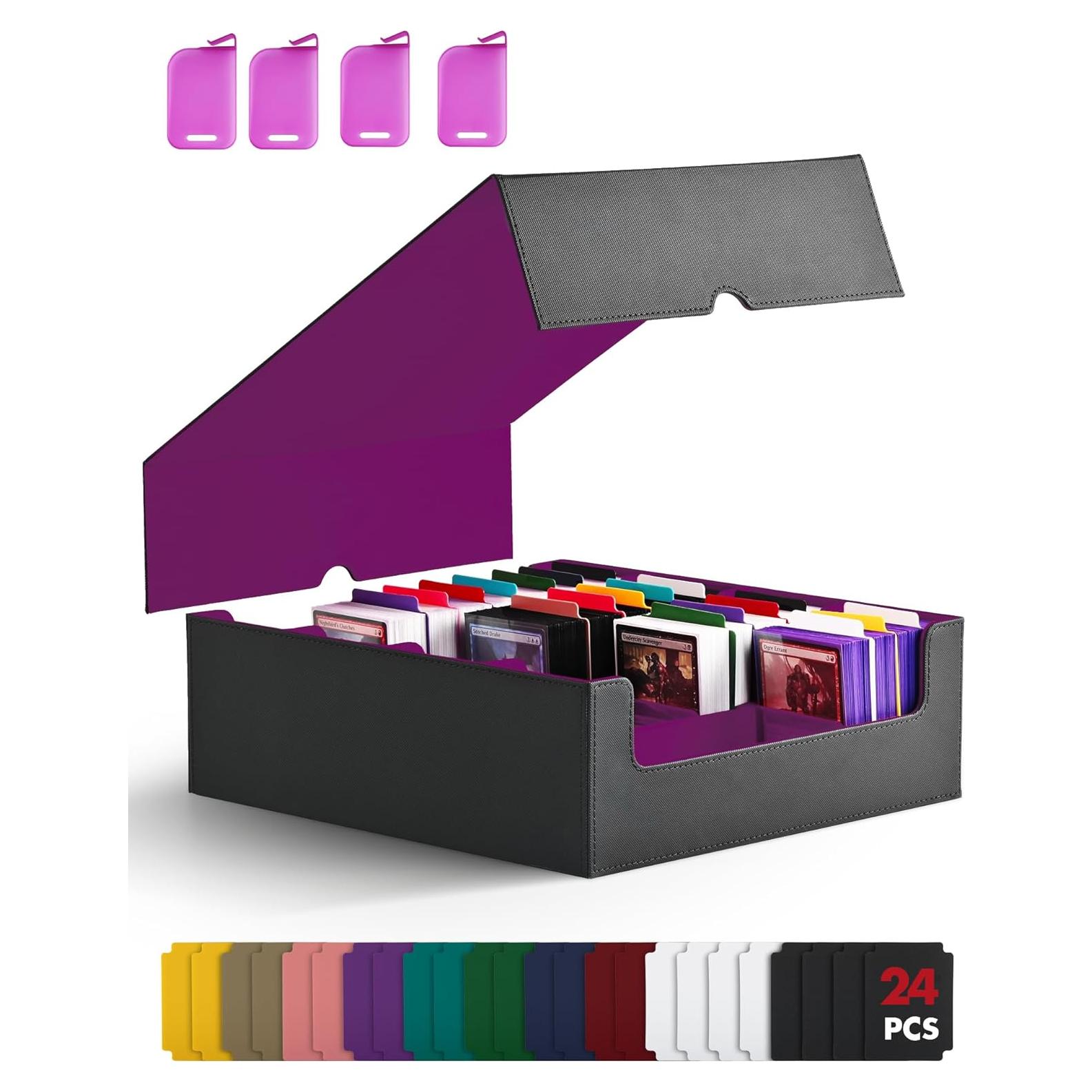Caja de Almacenamiento de Cartas ZLCA 3000+ Cartas Negra/Púrpura