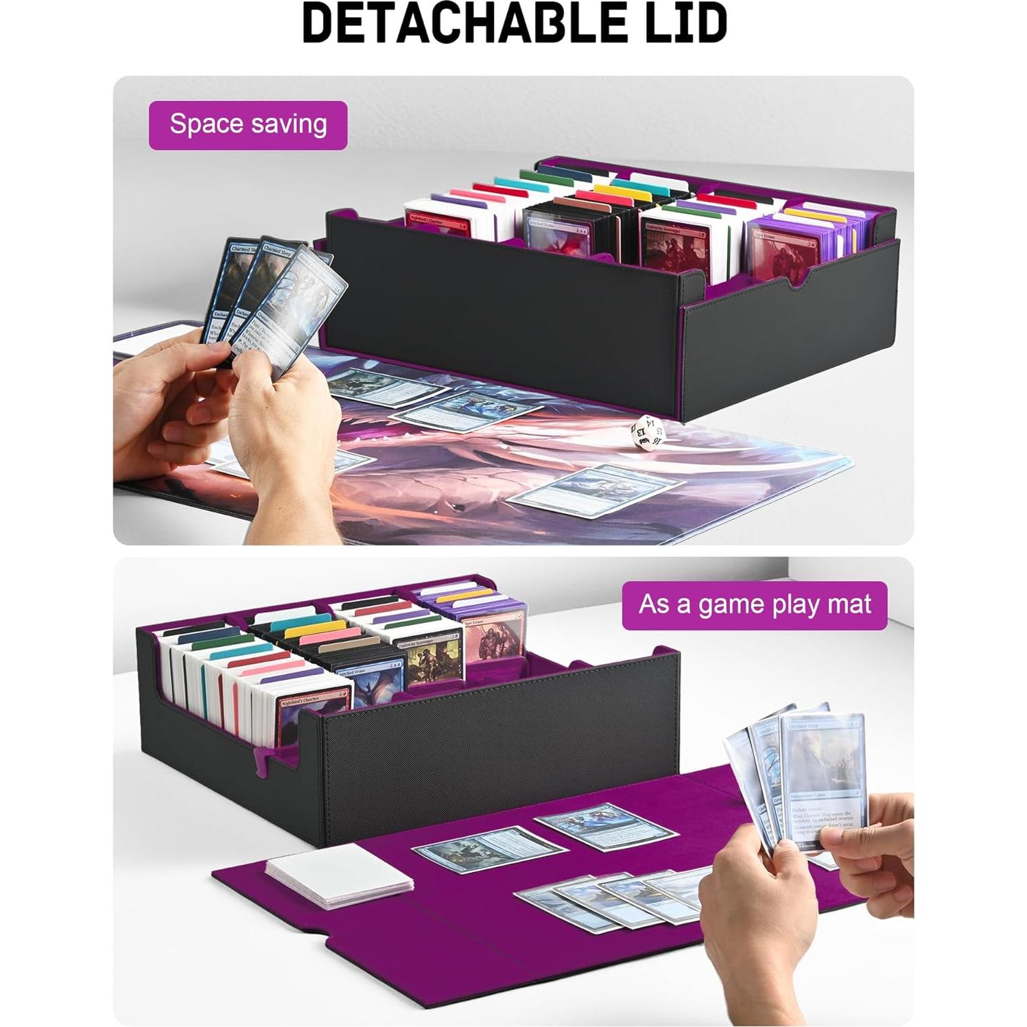 Caja de Almacenamiento de Cartas ZLCA 3000+ Cartas Negra/Púrpura