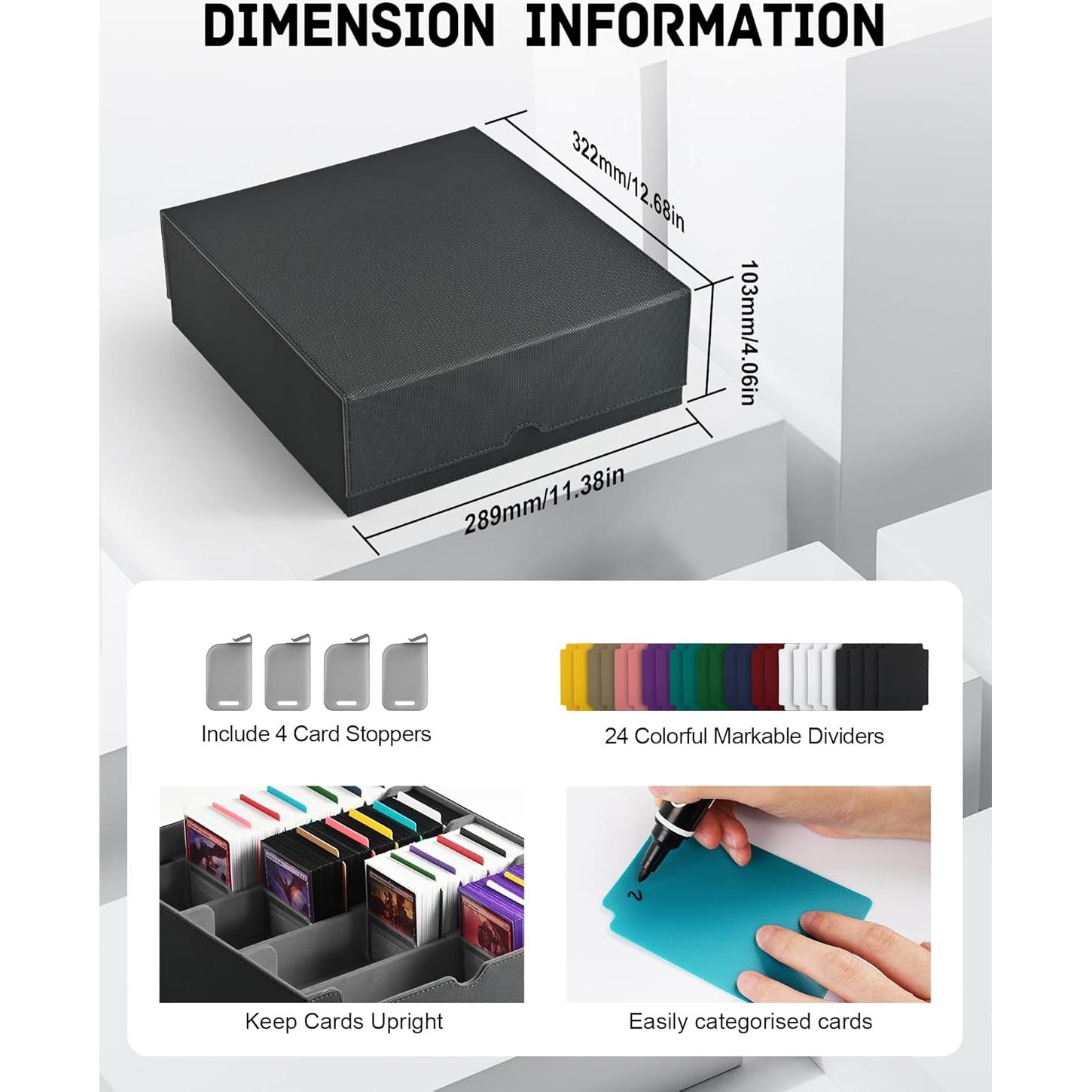 Caja de Almacenamiento de Cartas ZLCA 3000+ Cartas Negra
