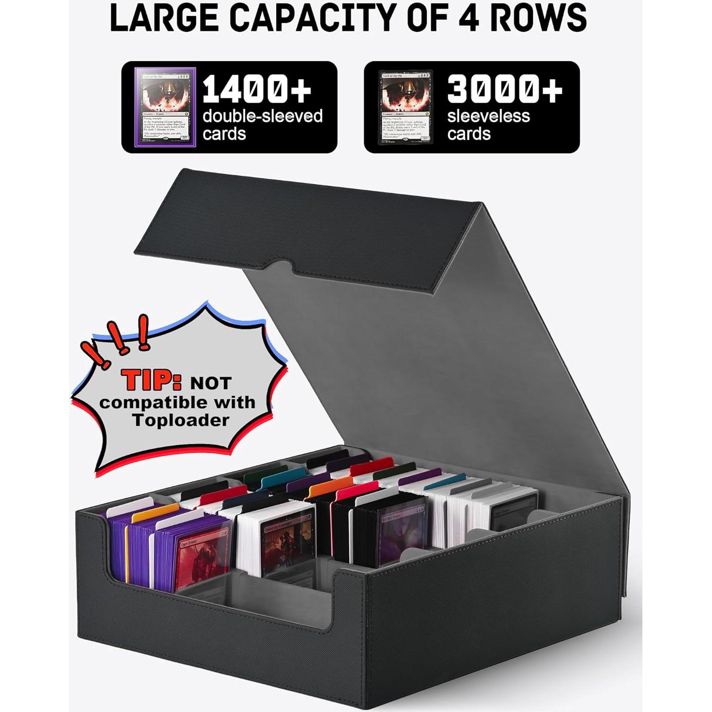 Caja de Almacenamiento de Cartas ZLCA 3000+ Cartas Negra