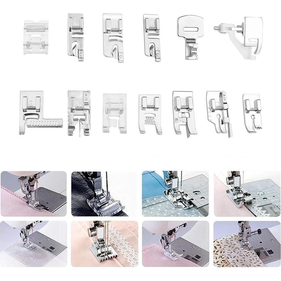 Professional Domestic 42 PCS Sewing Machine Sewing Foot Presser Foot Set with Manual for Brother, Singer, Babylock, Janome, Elna, Toyota, New Home, Simplicity and Kenmore Low Shank Sewing Machines