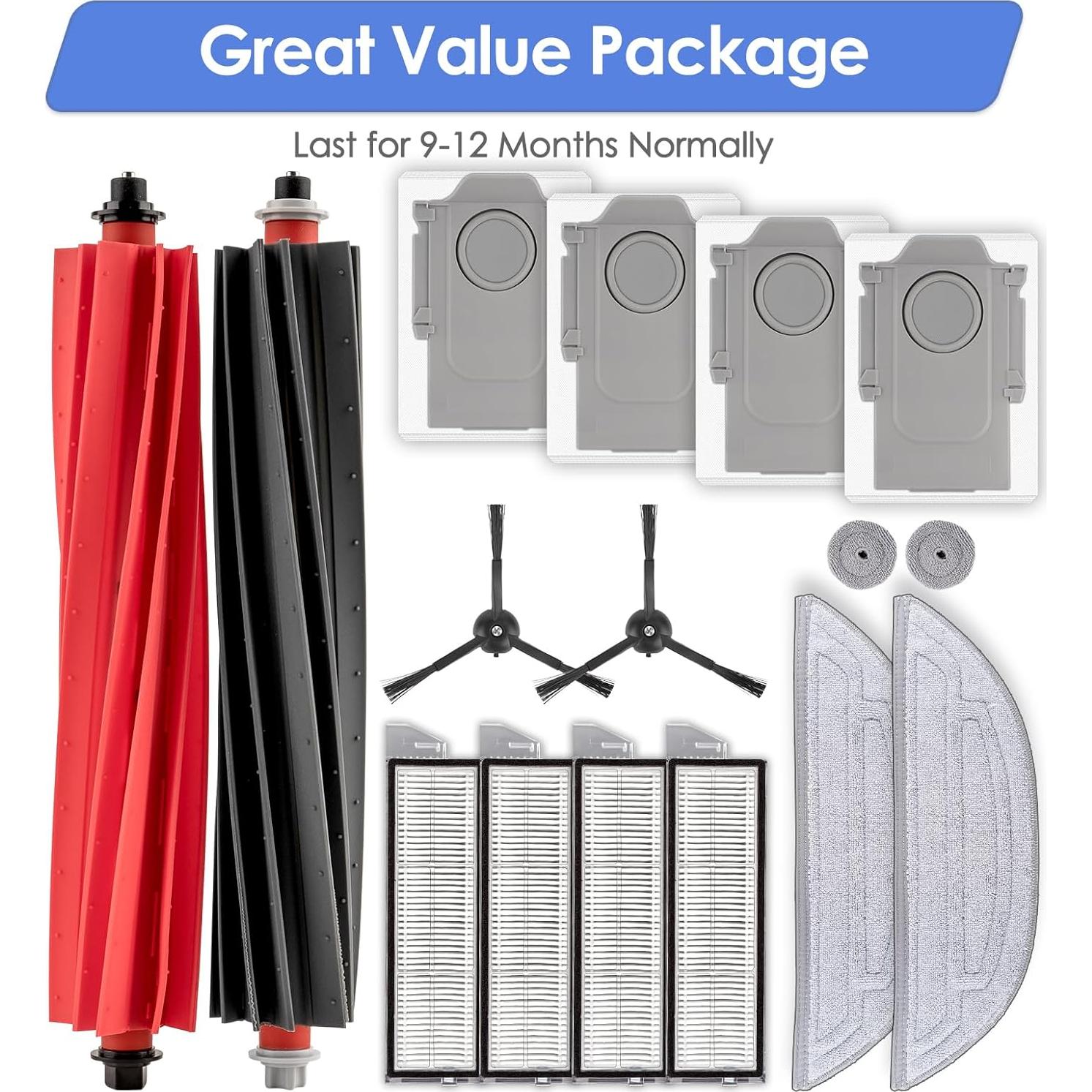 Kit de Accesorios 16 Piezas para Aspiradora Roborock S8 Max Ultra