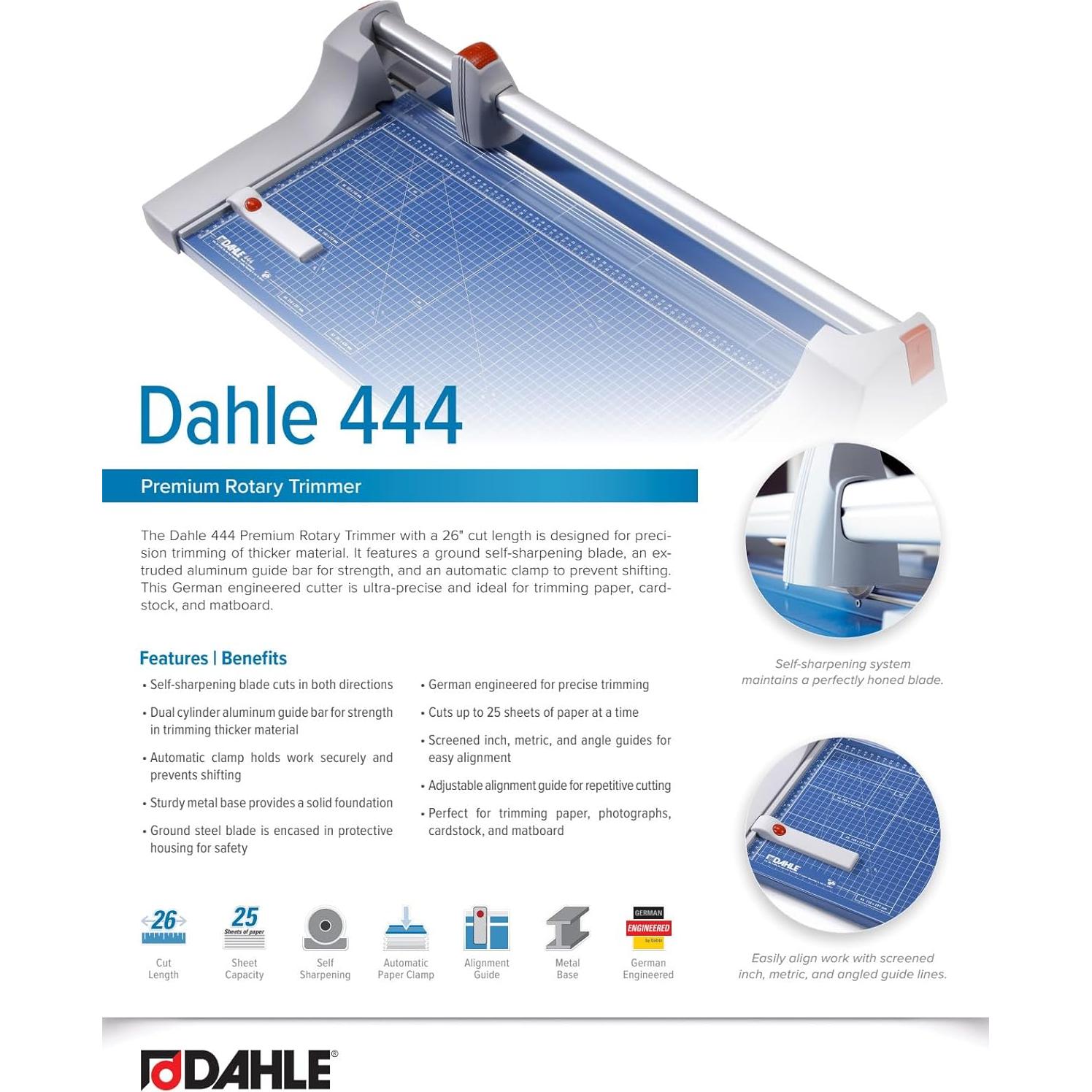 Cortadora de Papel Dahle 444, 66 cm, Autocortante, 25 Hojas