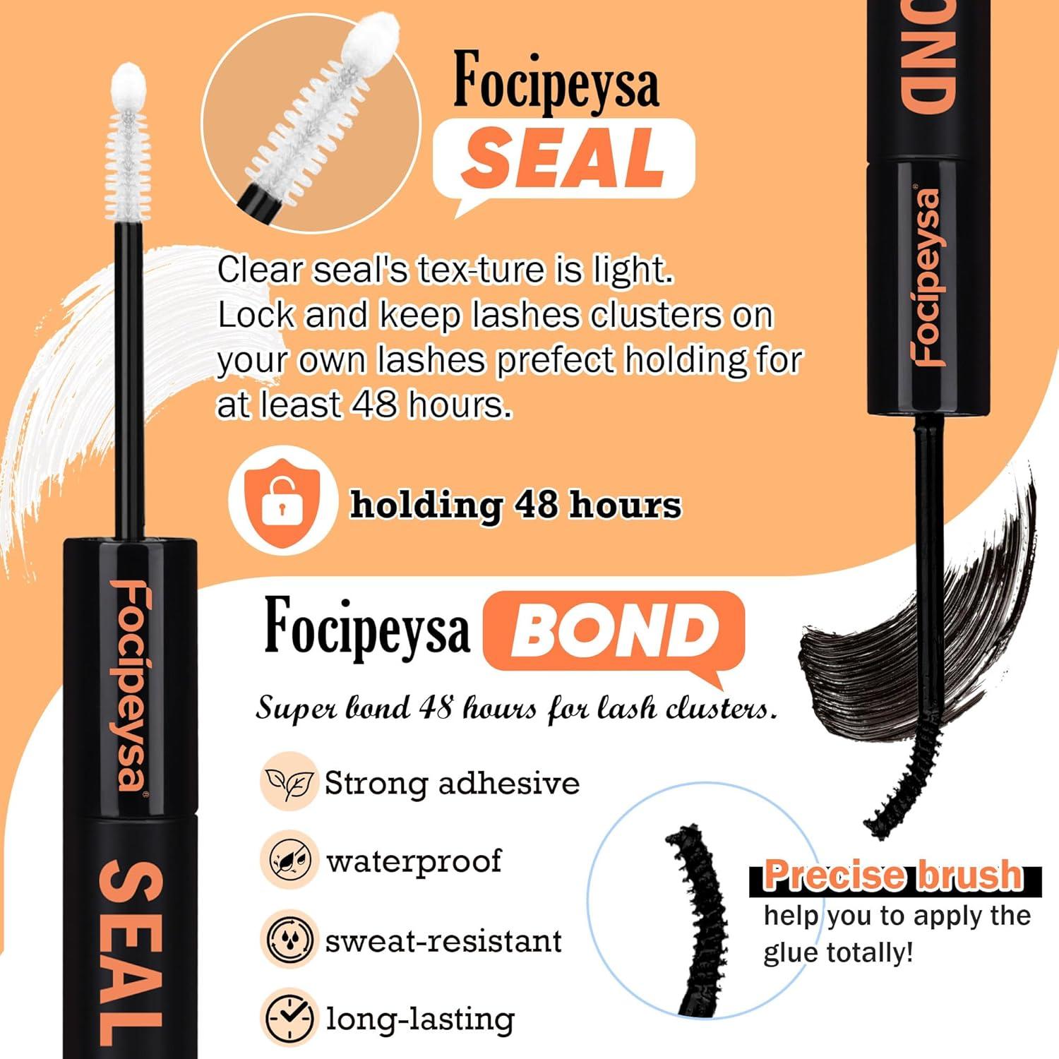 Kit de Extensión de Pestañas Focipeysa 40P DIY 10-18mm con Pegamento