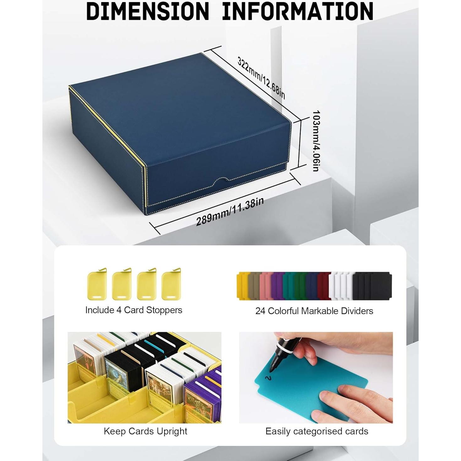 Caja de Almacenamiento de Cartas ZLCA 3000+ Cartas Azul Amarillo