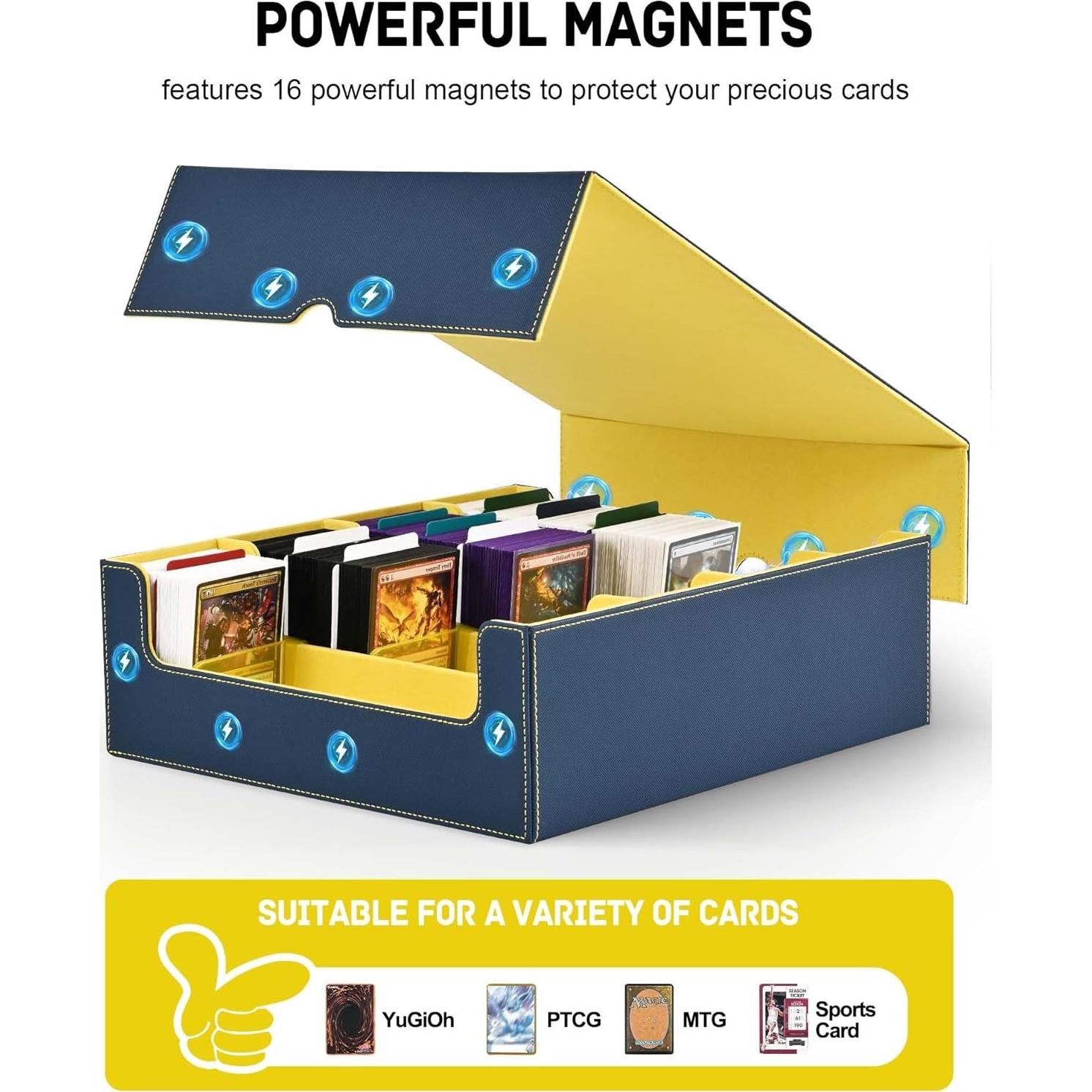 Caja de Almacenamiento de Cartas ZLCA 3000+ Cartas Azul Amarillo