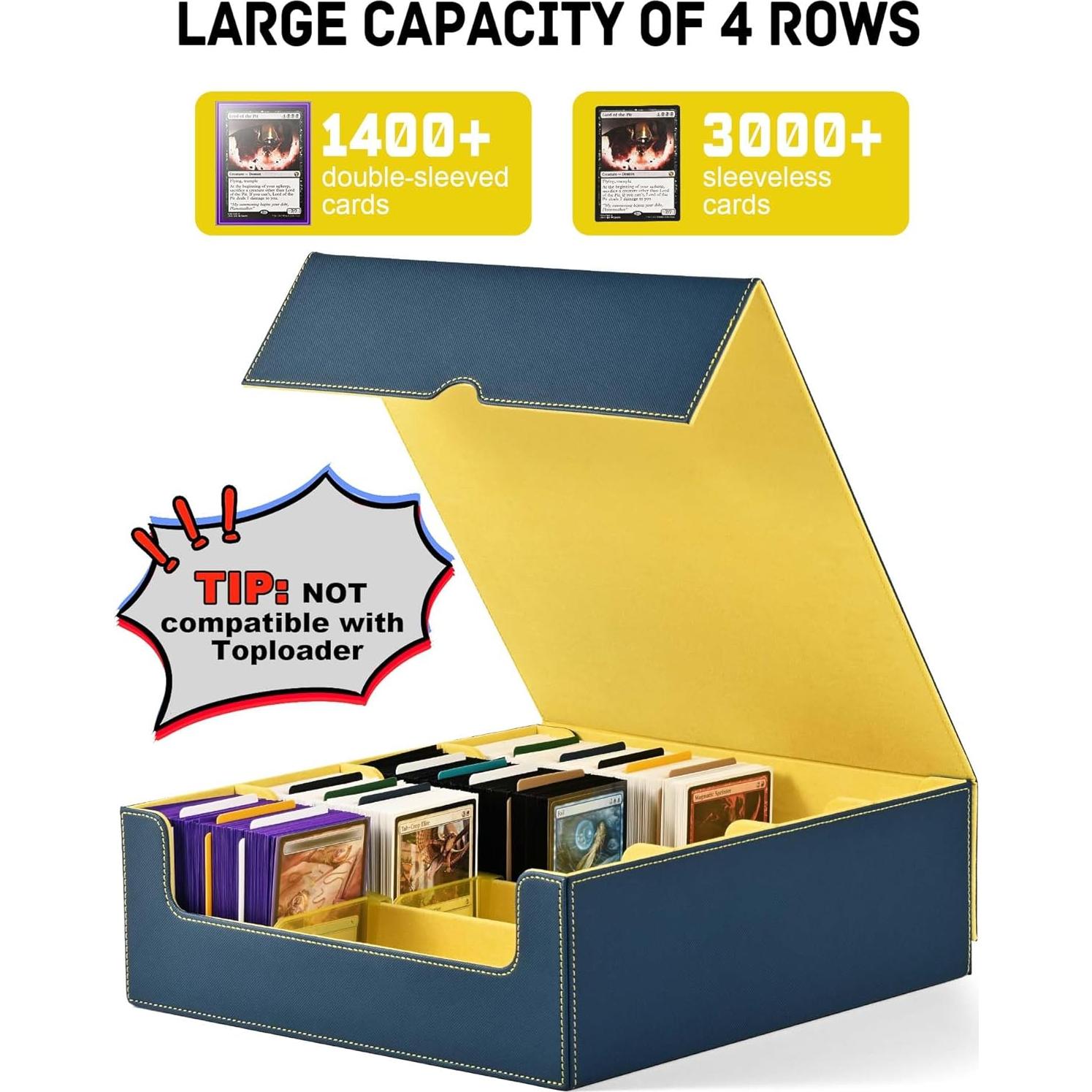 Caja de Almacenamiento de Cartas ZLCA 3000+ Cartas Azul Amarillo