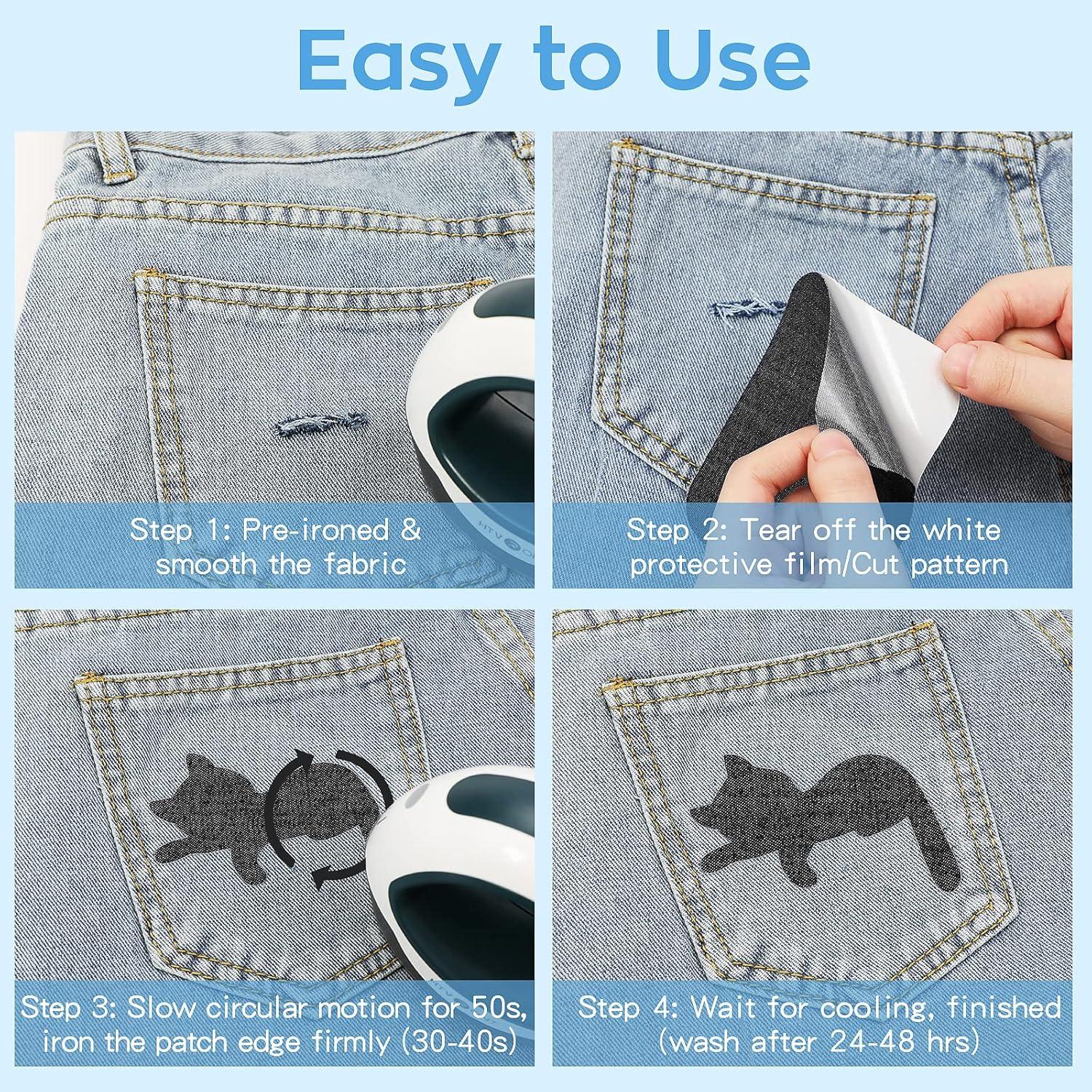 Parche de Planchar HTVRONT Negro 20 Piezas 7.5x11 cm Algodón