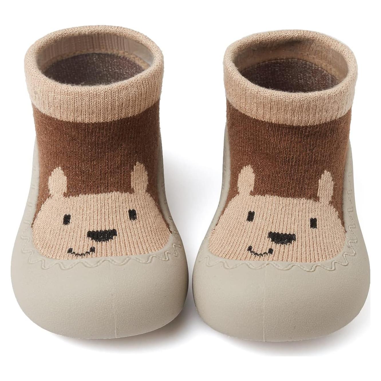 Zapatos de calcetín para bebés Oso Marrón 6-9 meses antideslizantes