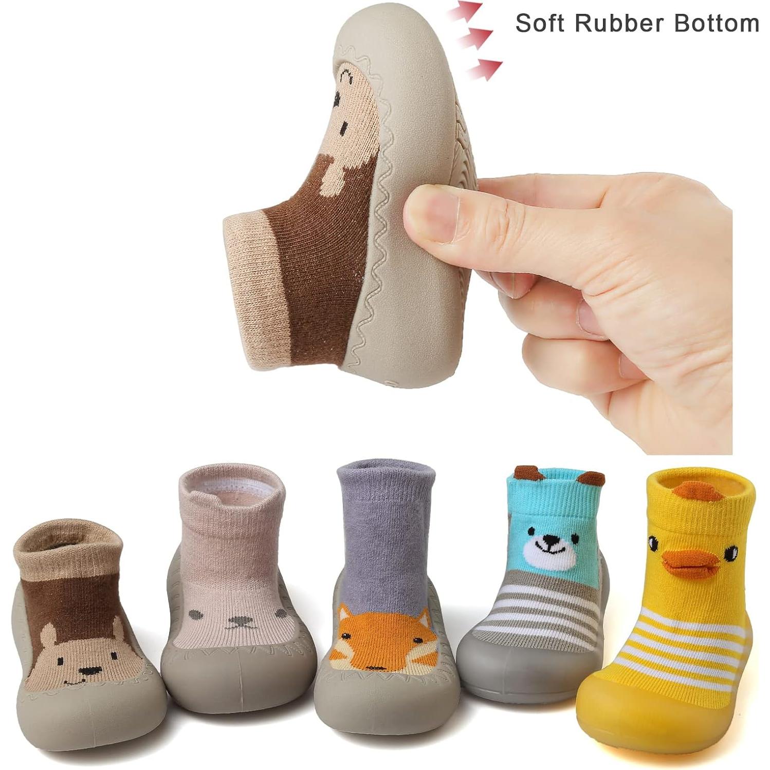 Zapatos de calcetín para bebés Oso Marrón 6-9 meses antideslizantes