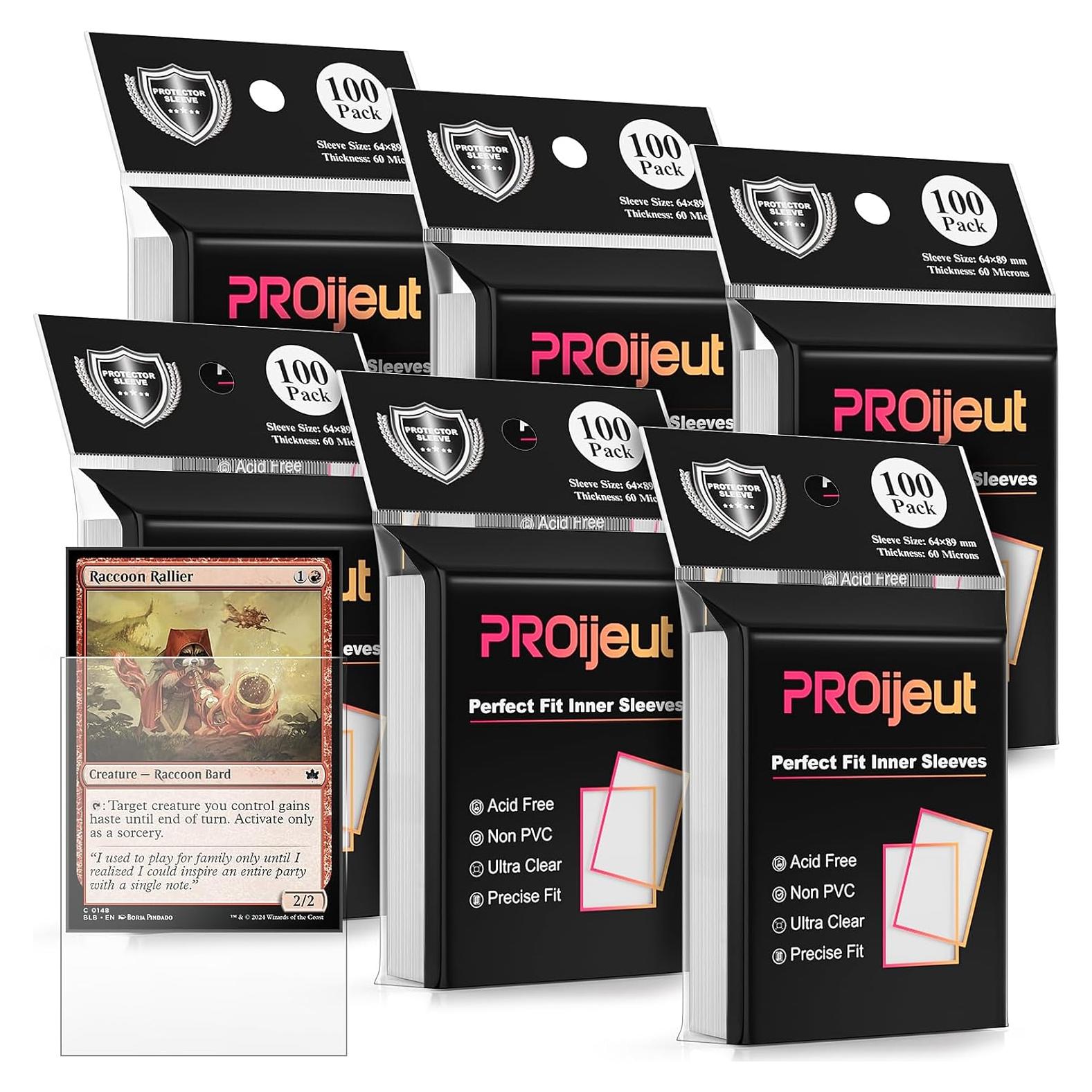 600 Fundas de Cartas Transparentes Proijeut 64x89mm 60 Micrones