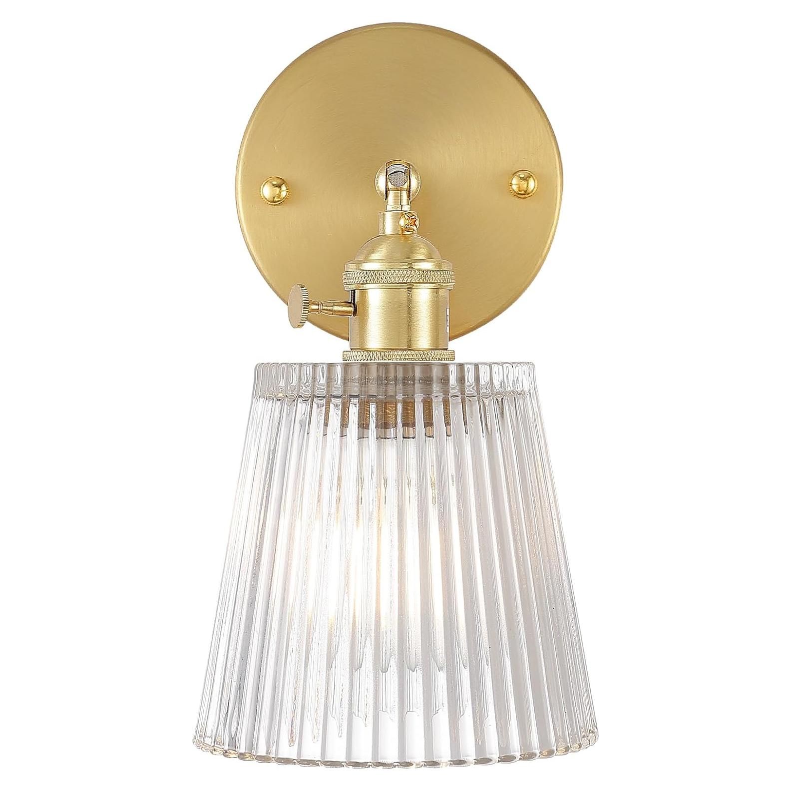 Aplique de Pared Vintage Shenmoyl con Pantalla de Vidrio 180°