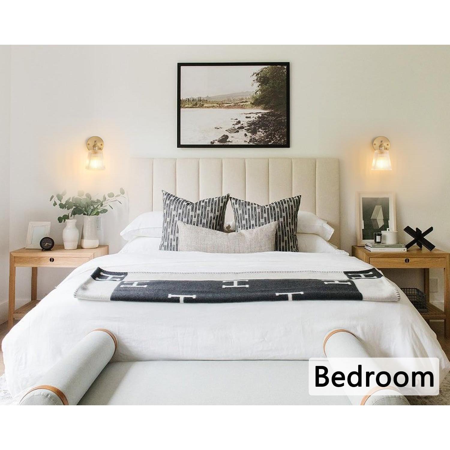 Aplique de Pared Vintage Shenmoyl con Pantalla de Vidrio 180°