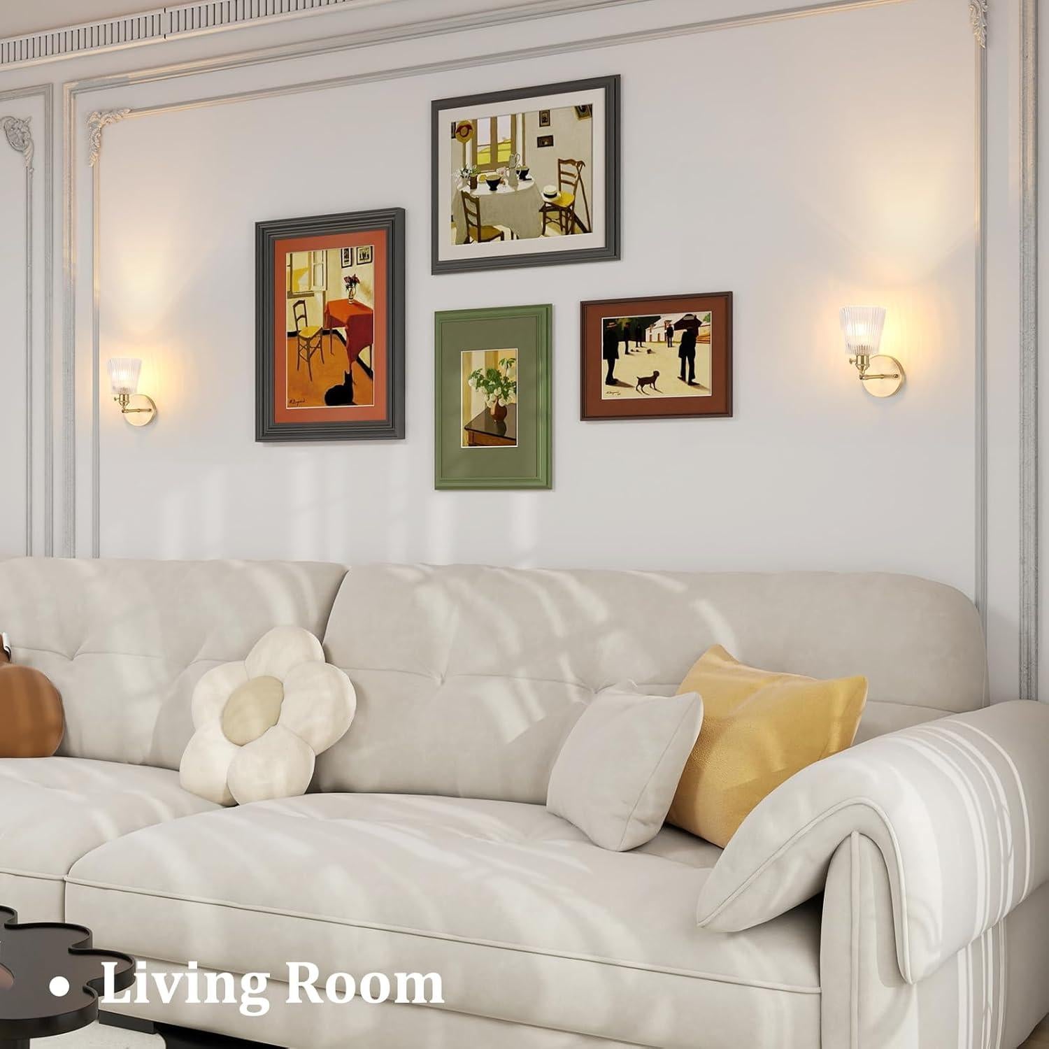 Aplique de Pared Vintage Shenmoyl con Pantalla de Vidrio 180°