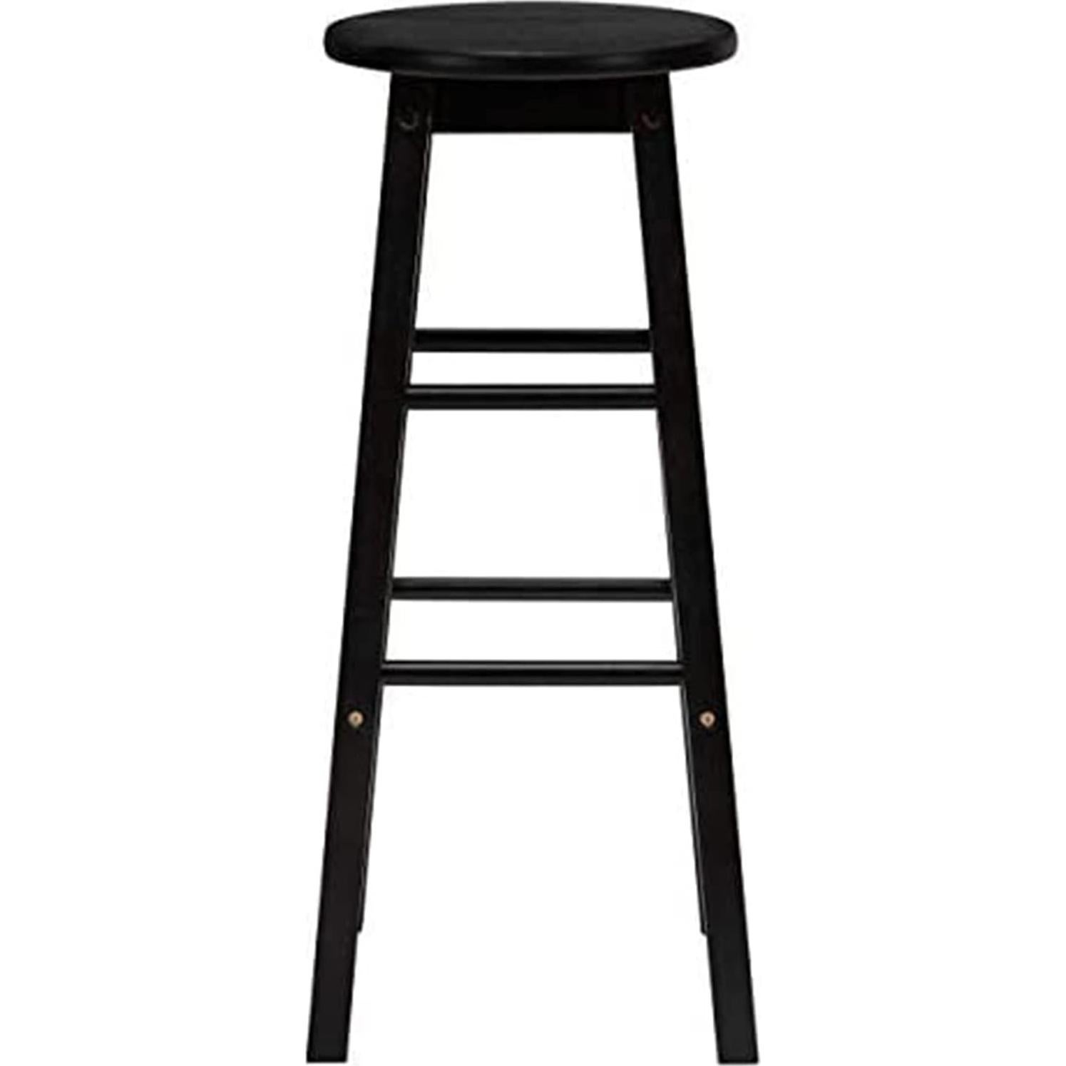 Taburetes de cocina PJ Wood negros, juego de 2, 60.96 cm