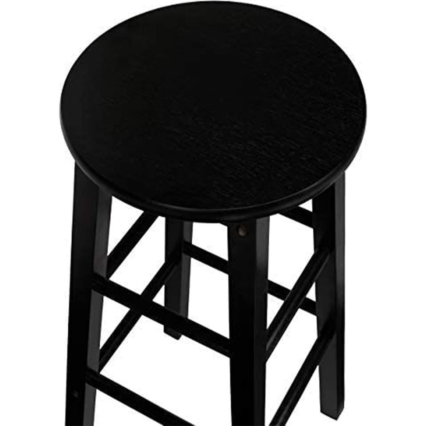 Taburetes de cocina PJ Wood negros, juego de 2, 60.96 cm