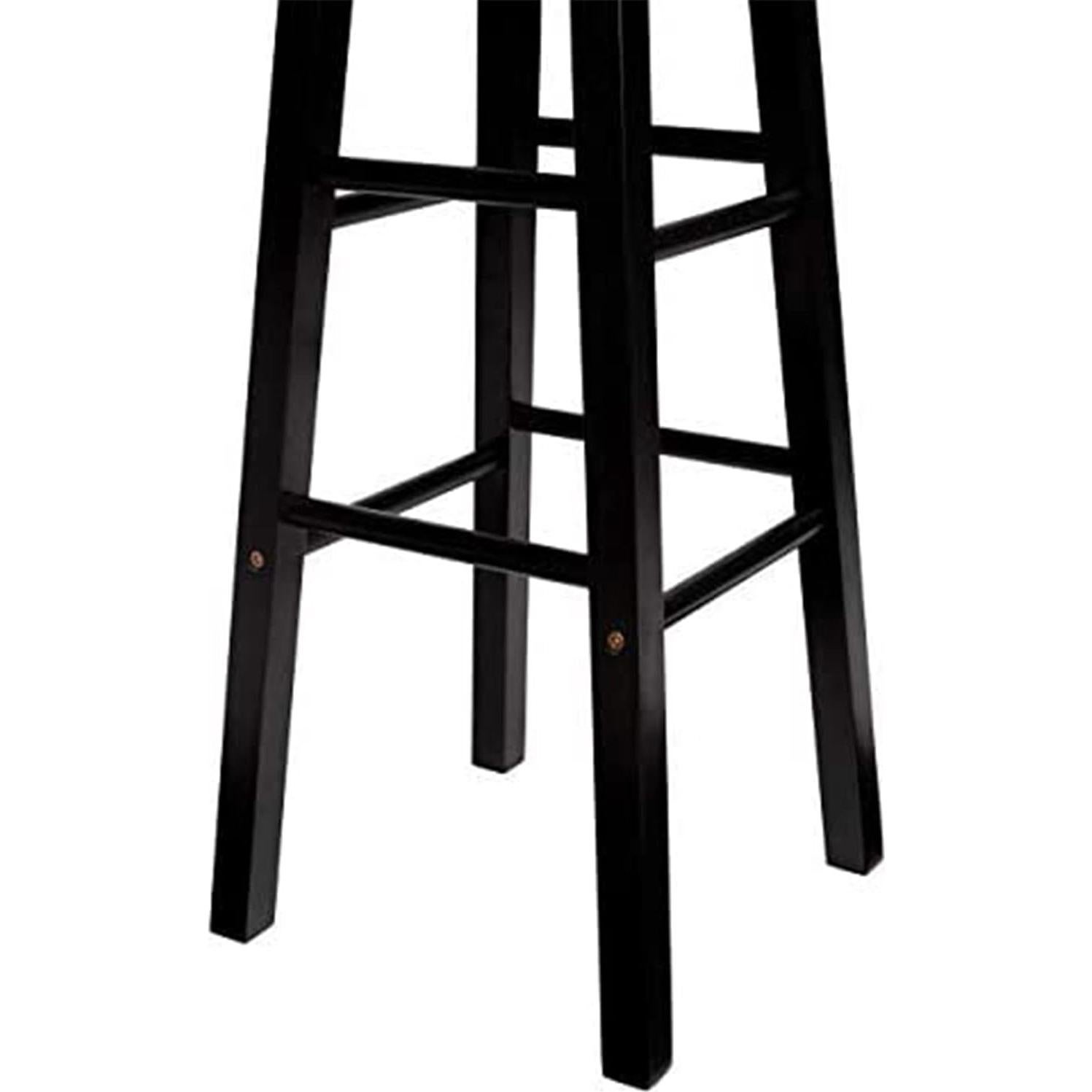 Taburetes de cocina PJ Wood negros, juego de 2, 60.96 cm
