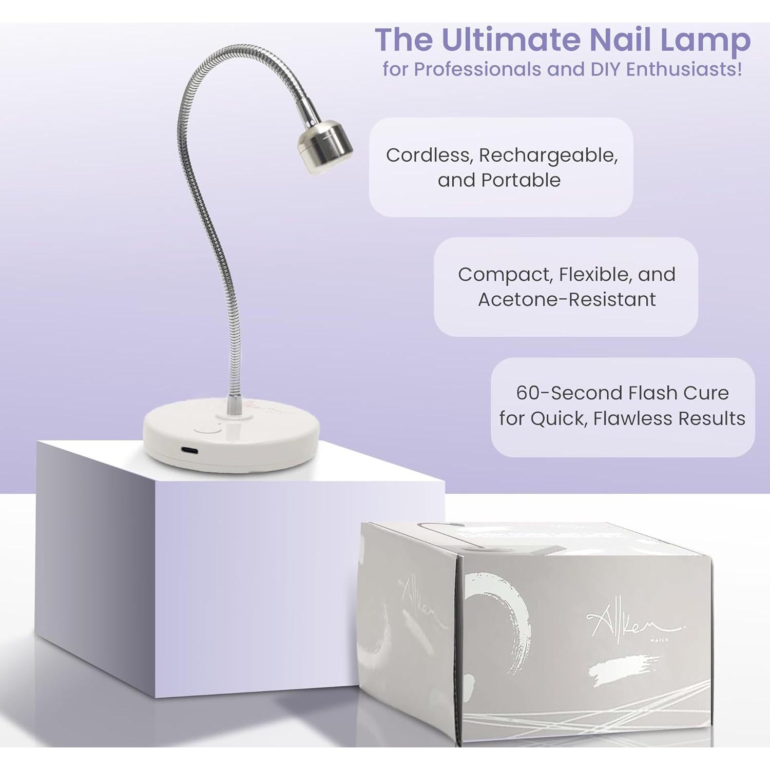 Lámpara UV LED para Uñas de Gel Allkem 3W Inalámbrica Plata