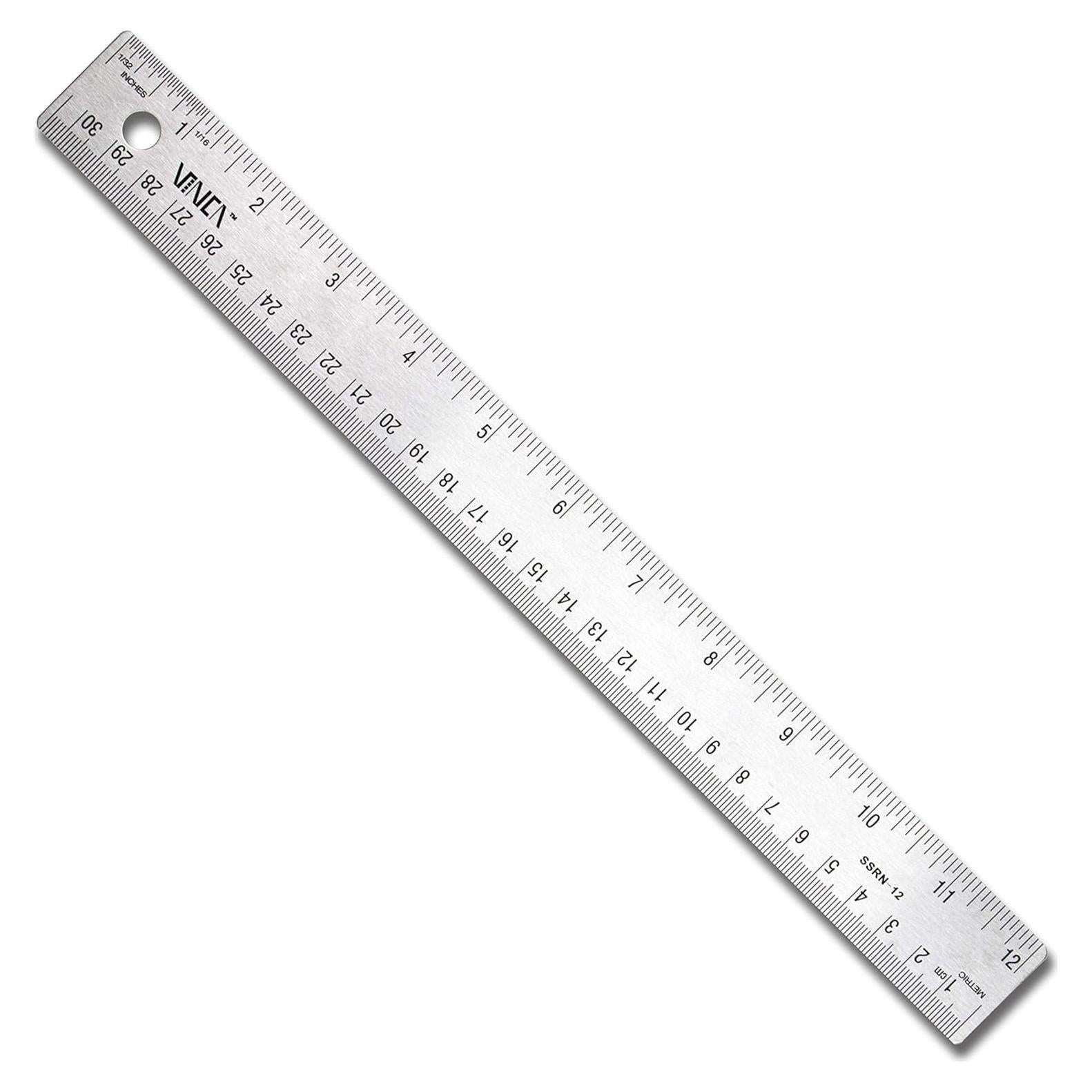 Regla de Acero Inoxidable VINCA SSRN-12 30cm con Base de Corcho